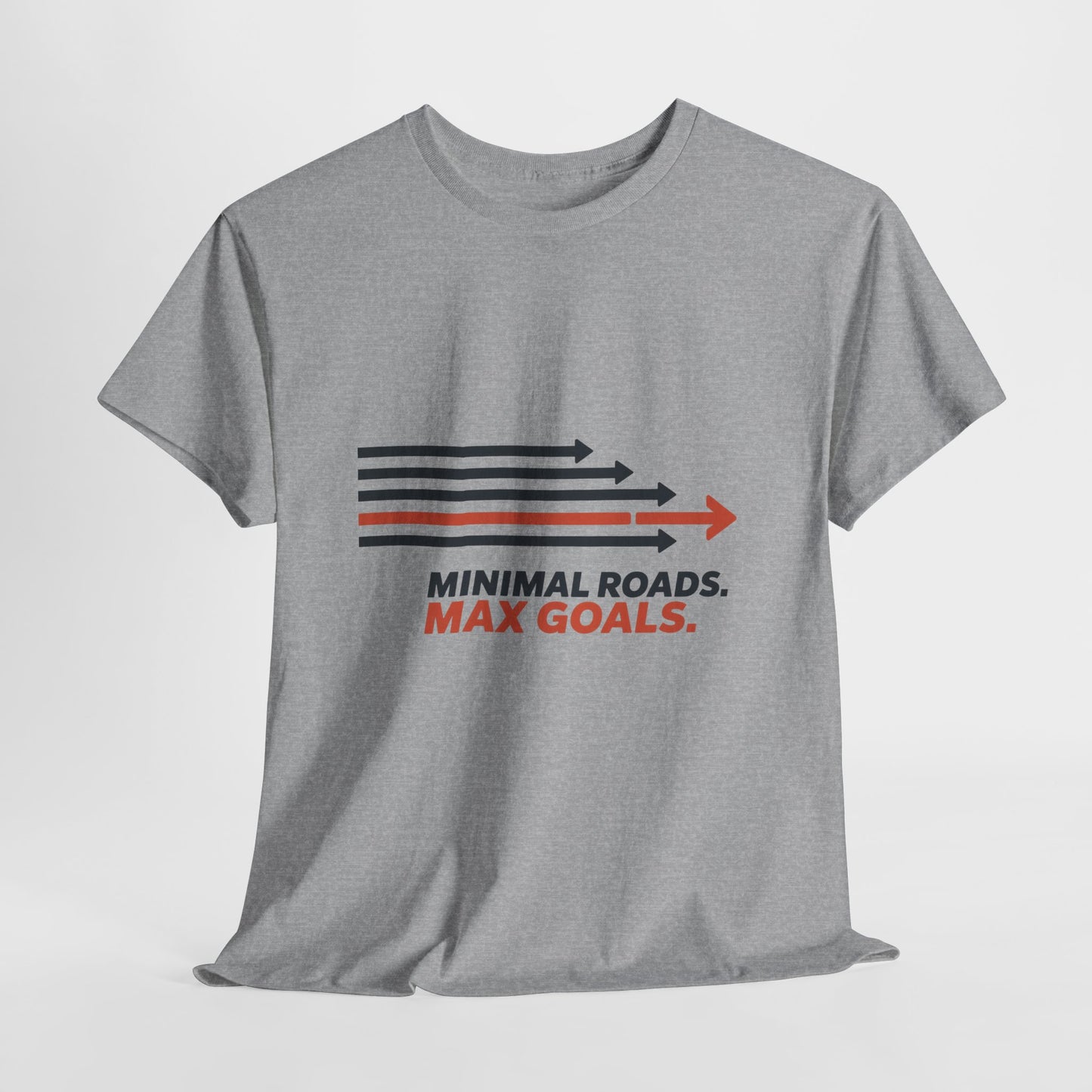 Minimal Roads Max Goals Motivational Mens T-Shirt, Urban Style Graphic Tee