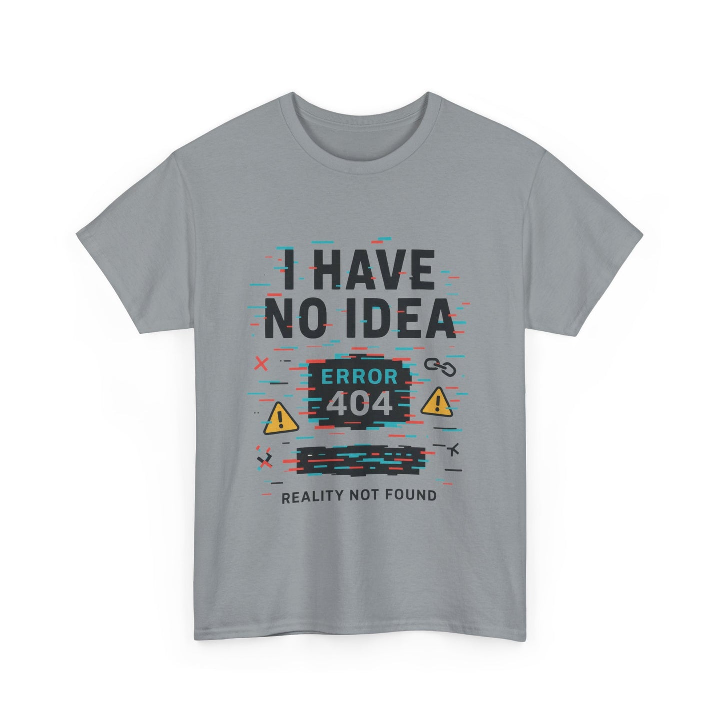 Funny Error 404 Unisex Heavy Cotton Tee, Graphic Tee, Humor Shirt, Gift for Tech Lovers, Casual Wear, Unique T-Shirt