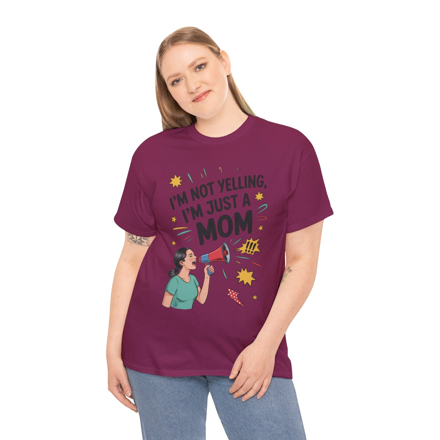 Funny Mom Shirt, I'm Not Yelling I'm Just a Mom, Mother's Day Gift, Loud Mom Life T-Shirt, Mother's Day Apparel, Family Humor Shirt