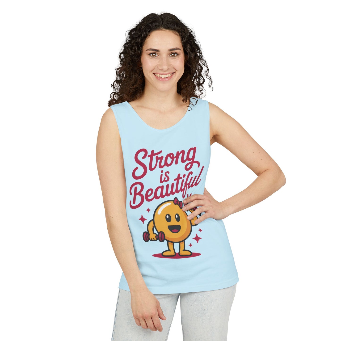 Strong is Beautiful Womens Tank Top, Cute Fitness and Gym Motivation Shirt, Workout Shirt, Exercise Top, Gift for Her, Summer Activewear