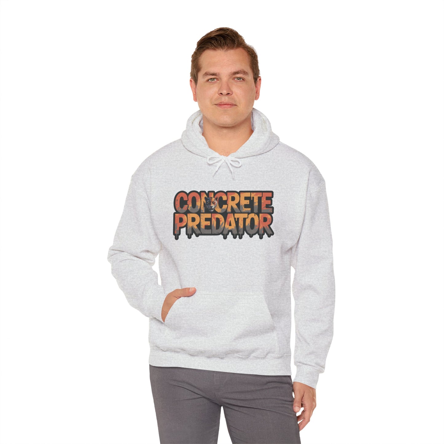 Mens Heavy Blend™ Hooded Sweatshirt, Concrete Predator Panther Hoodie Mens Urban Streetwear