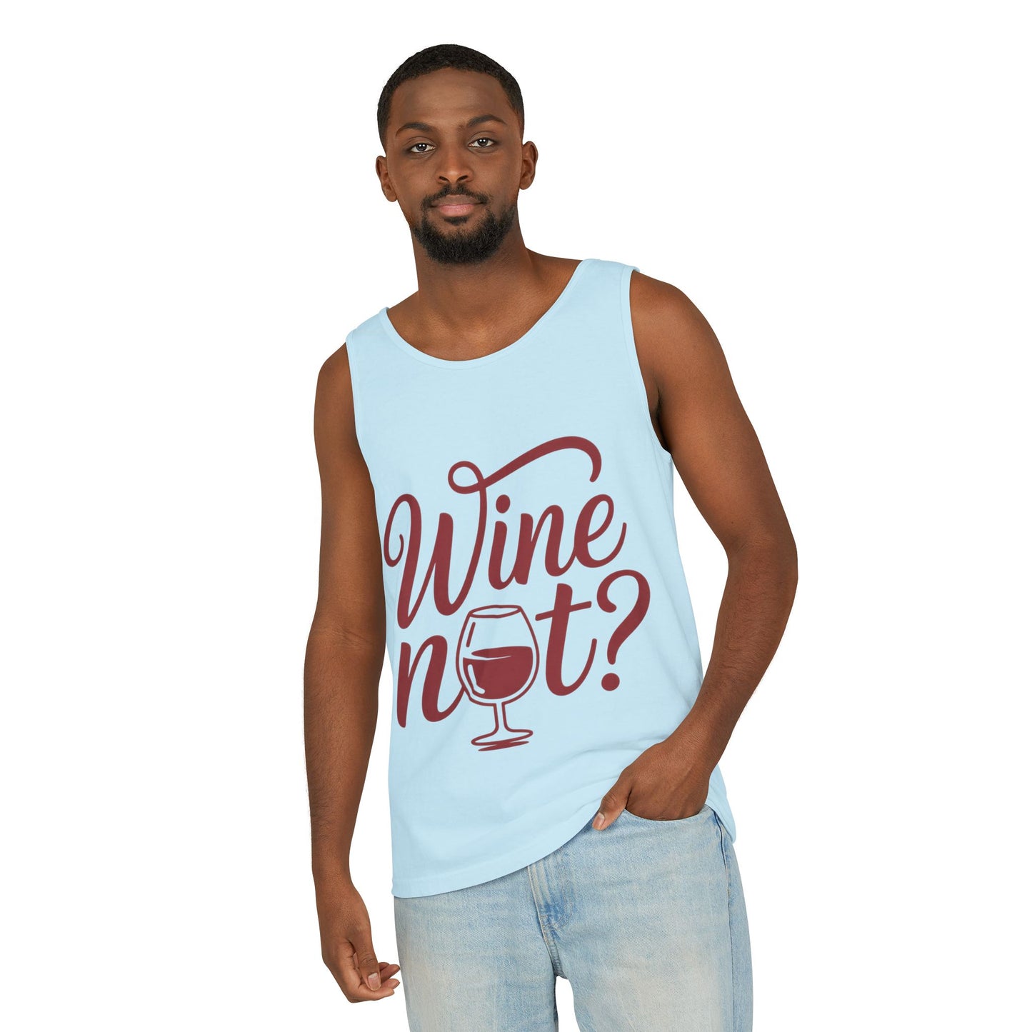 Unisex Garment Tank Top, Wine Not? Tank Top - Perfect for Summer Parties, Wine Lovers, Gifts, Casual Wear, or Vacations