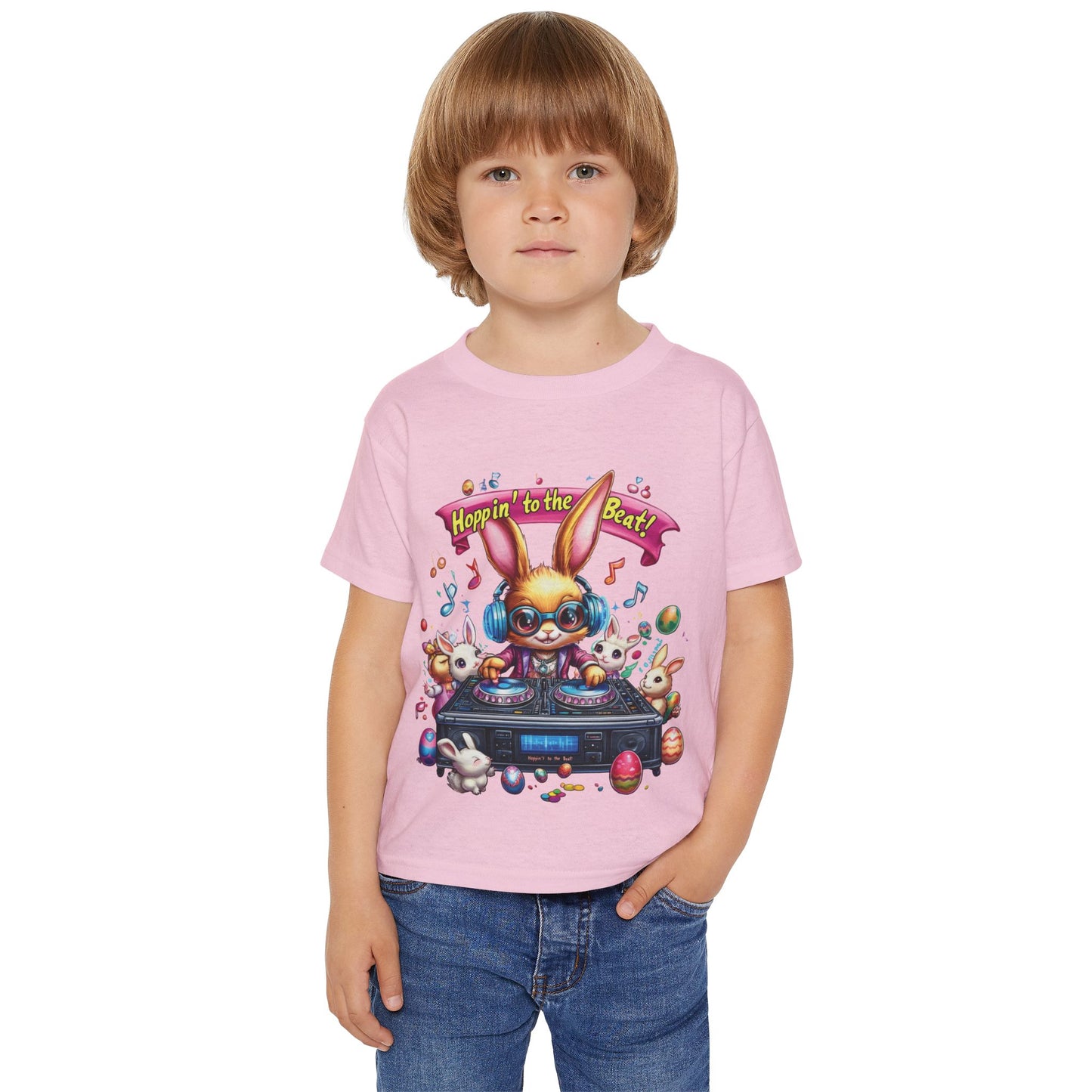 DJ Bunny Easter Toddler T-Shirt - Fun Music Bunny Tee for Kids Ages 2 - 6, Hoppin to the Beat Design, Cute Spring Holiday Gift Idea