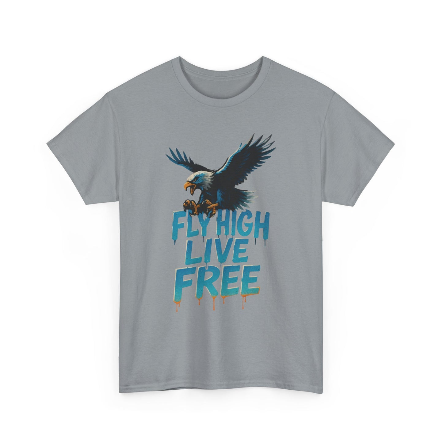 Fly High Live Free Eagle Graphic Mens T-Shirt, Eagle Tee, Fly Free Tee, Wild Flight