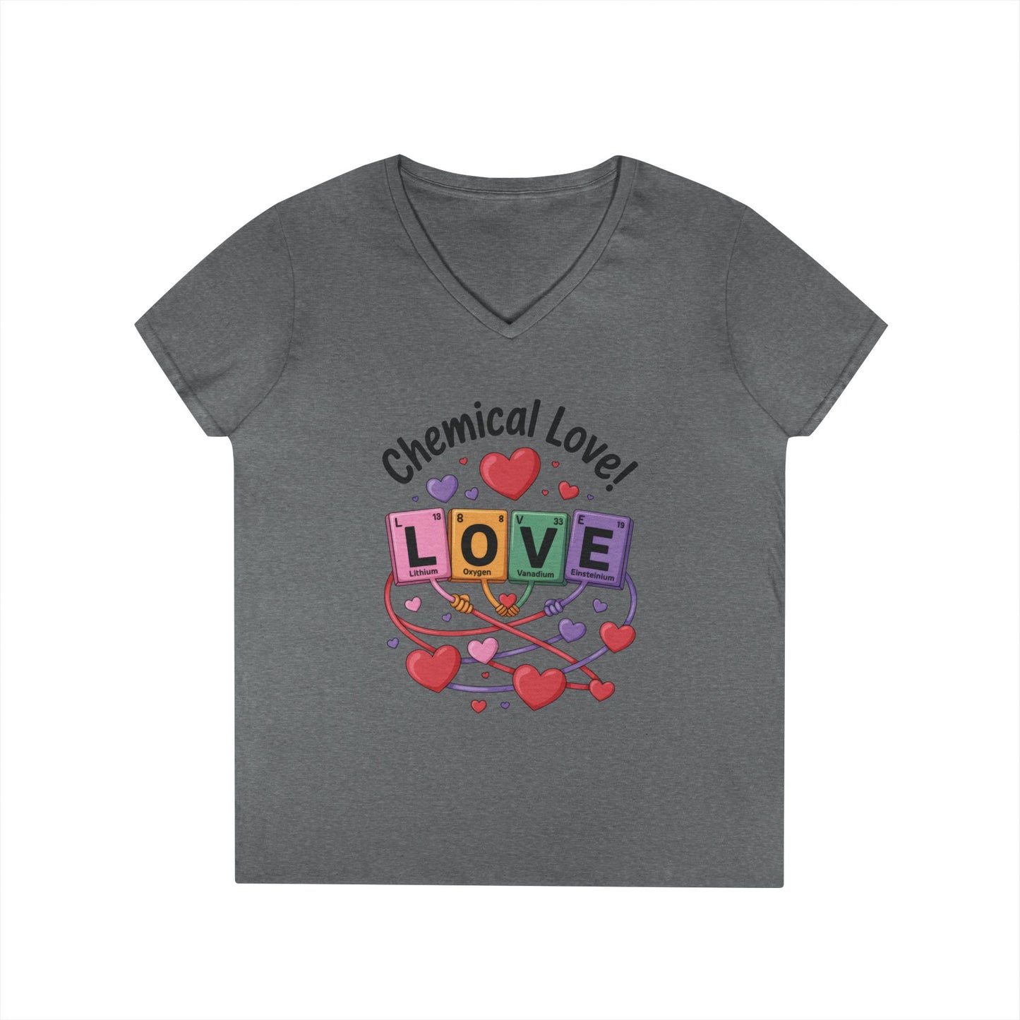 Chemical Love V-Neck T-Shirt, Cute Chemistry Shirt, Valentine's Day Gift, Science Lover Apparel, Funny Graphic Tee