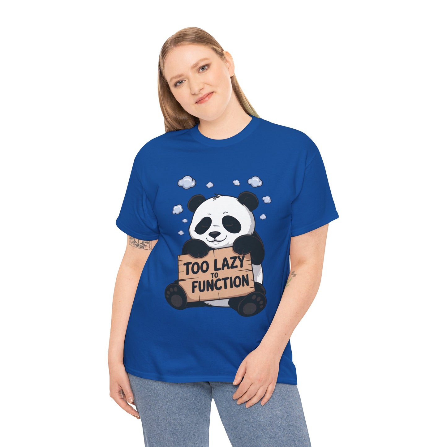 Too Lazy to Function Panda Tee, Unisex Cotton T-Shirt, Funny Shirt, Casual Wear, Gift for Sloth Lovers, Relaxed Vibe