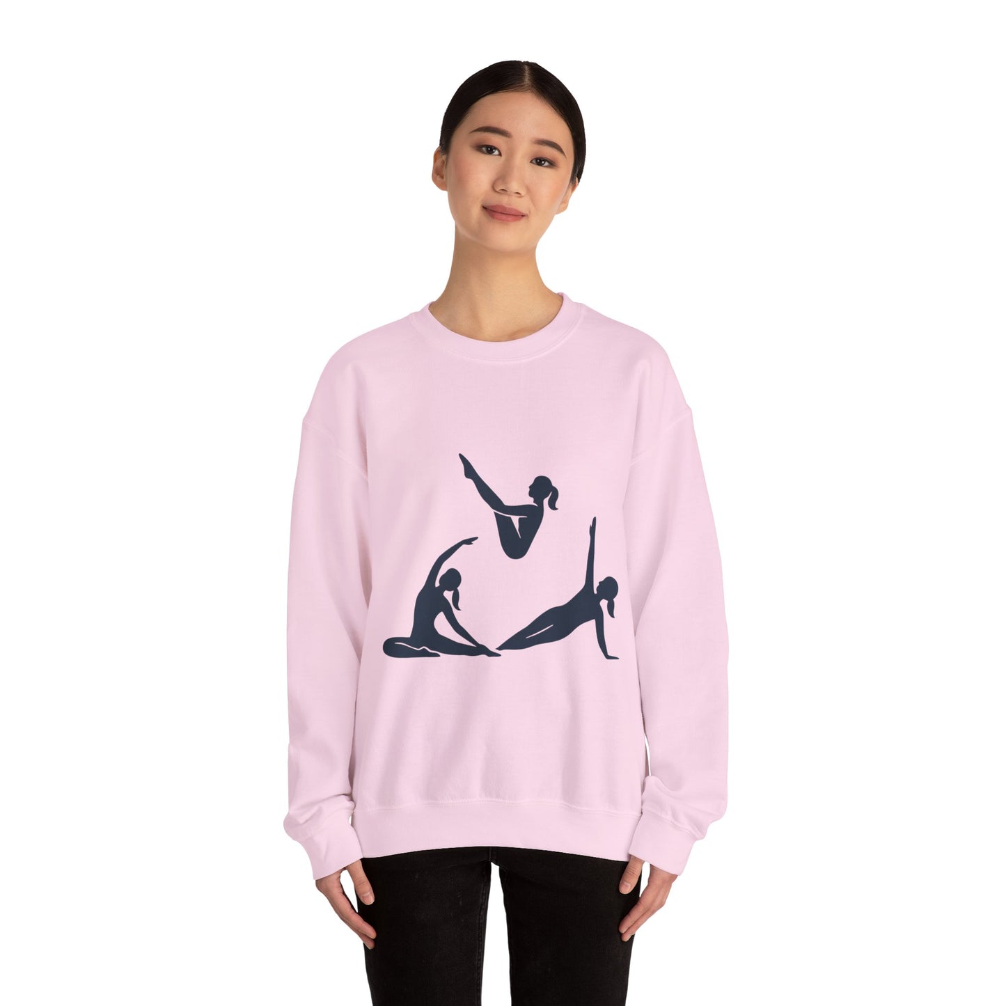 Womens Heavy Blend™ Crewneck Sweatshirt, Womens Pilates Sweatshirt, Yoga Fitness Graphic Pullover, Cute Workout Gym Top, Yoga Lover Gift