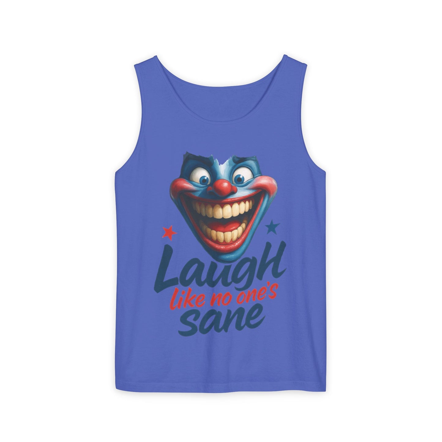 Laugh Out Loud Unisex Tank Top, Funny Graphic Top, Humor Shirt, Summer Apparel, Gift for Clowns, Party Wear