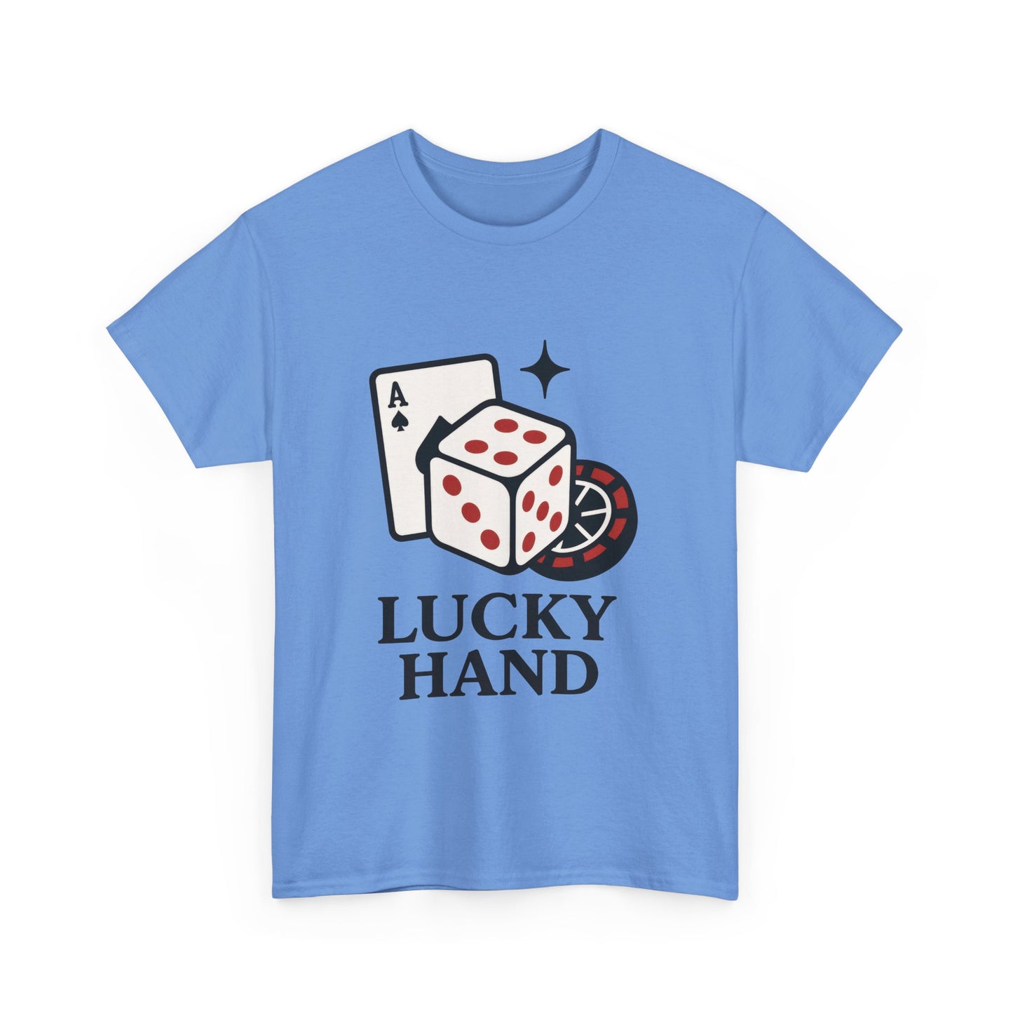 Lucky Hand Unisex Heavy Cotton Tee, Gambling Shirt, Casino Wear, Good Luck Gift, Poker T-Shirt, Casual Vintage Style