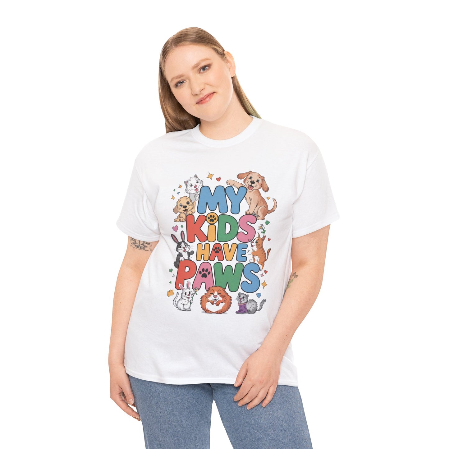 My Kids Have Paws Shirt, Cute Pet Mom Tee, Dog Cat Bunny Lover Gift, Funny Animal Parent T-Shirt, Gift for Pet Parents, Cute Pet T-Shirt