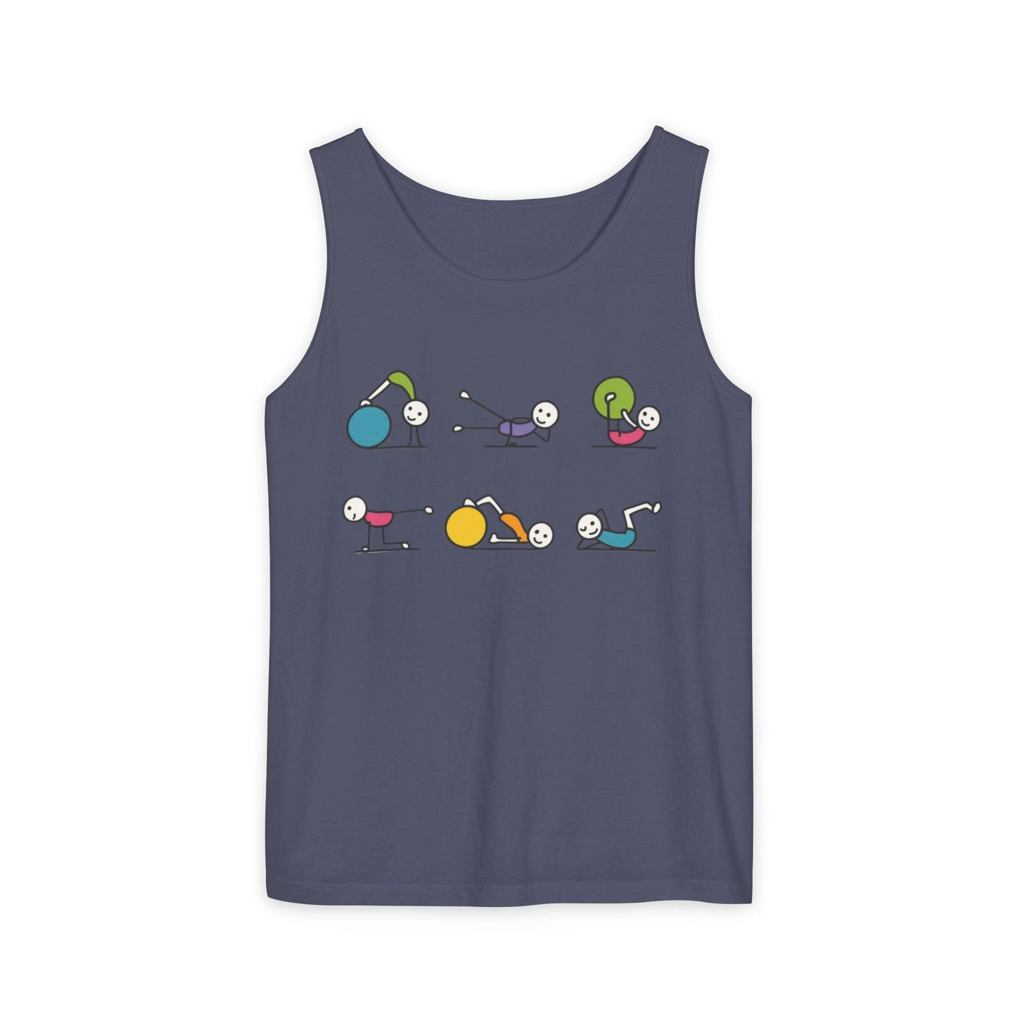 Womens Garment-Dyed Tank Top, Fit Fun Pilates Womens Tank Top, Cute Workout Shirt, Funny Yoga Gym Top for Women