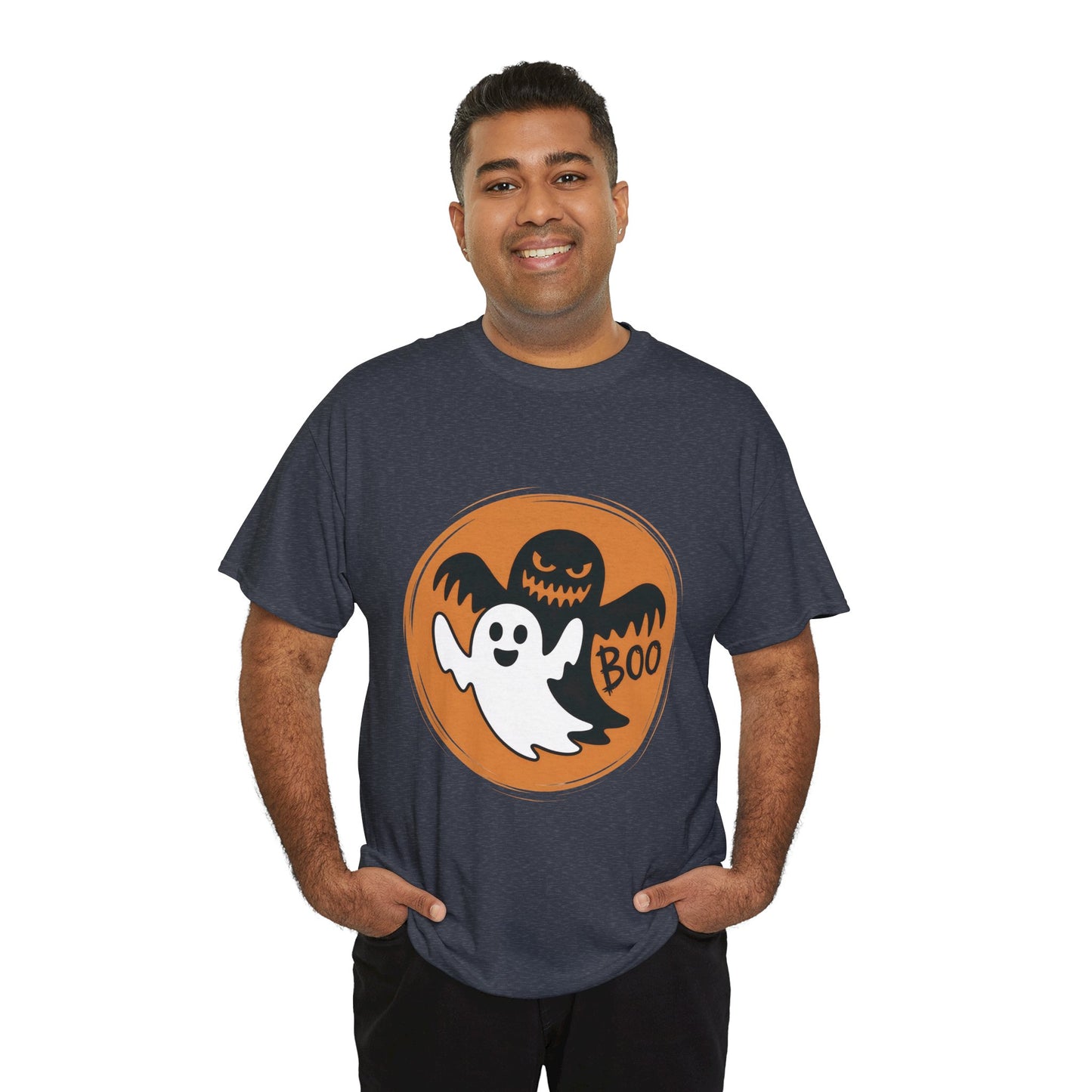 Halloween Ghost Men's T-Shirt, Cute Spooky BOO Tee, Men's Funny Scary Shirt for Men