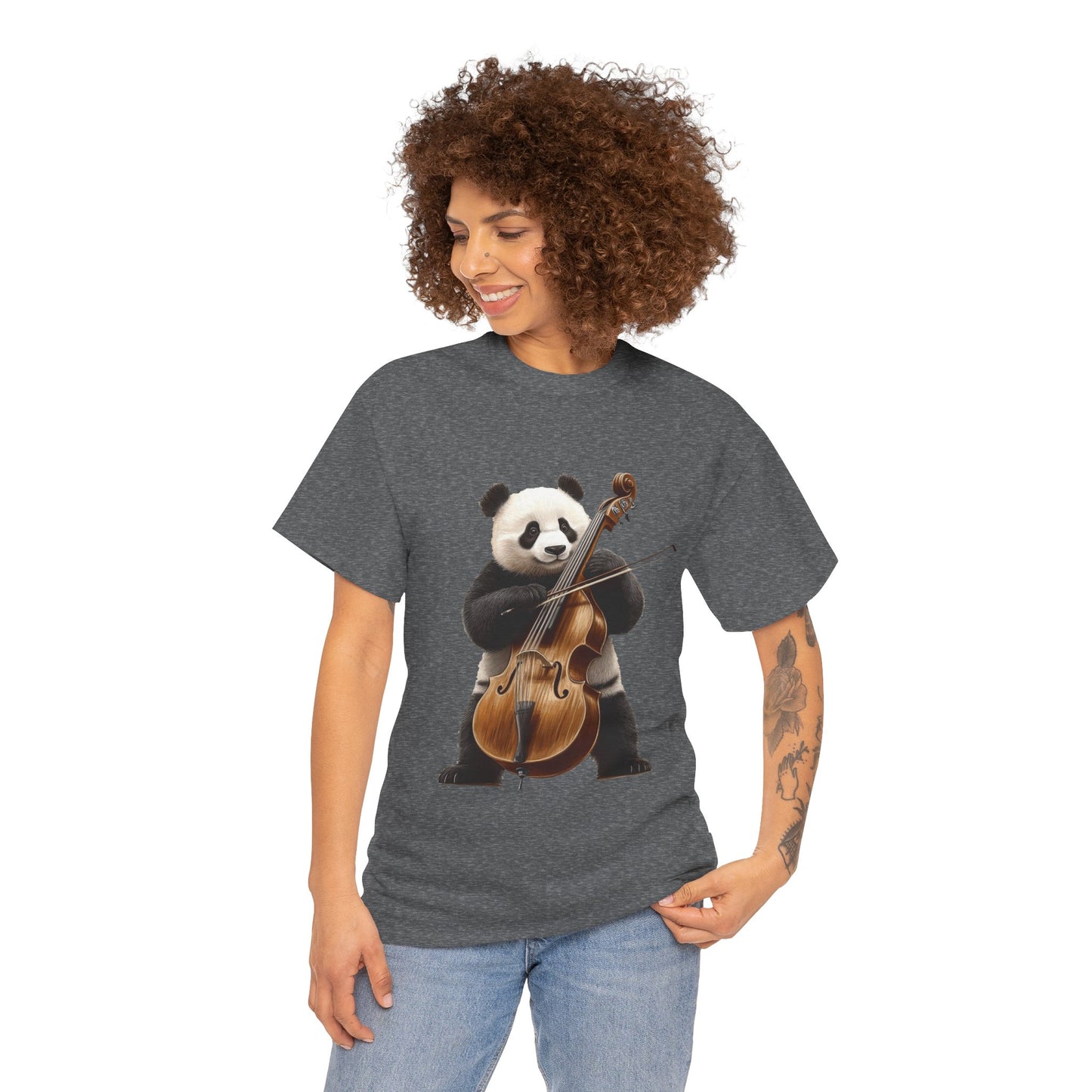 Panda Musician Tee - Cute Animal Graphic Shirt for Music Lovers, Gift for Panda Fans, Unique Concert Outfit, Casual Wear, Cellist Panda