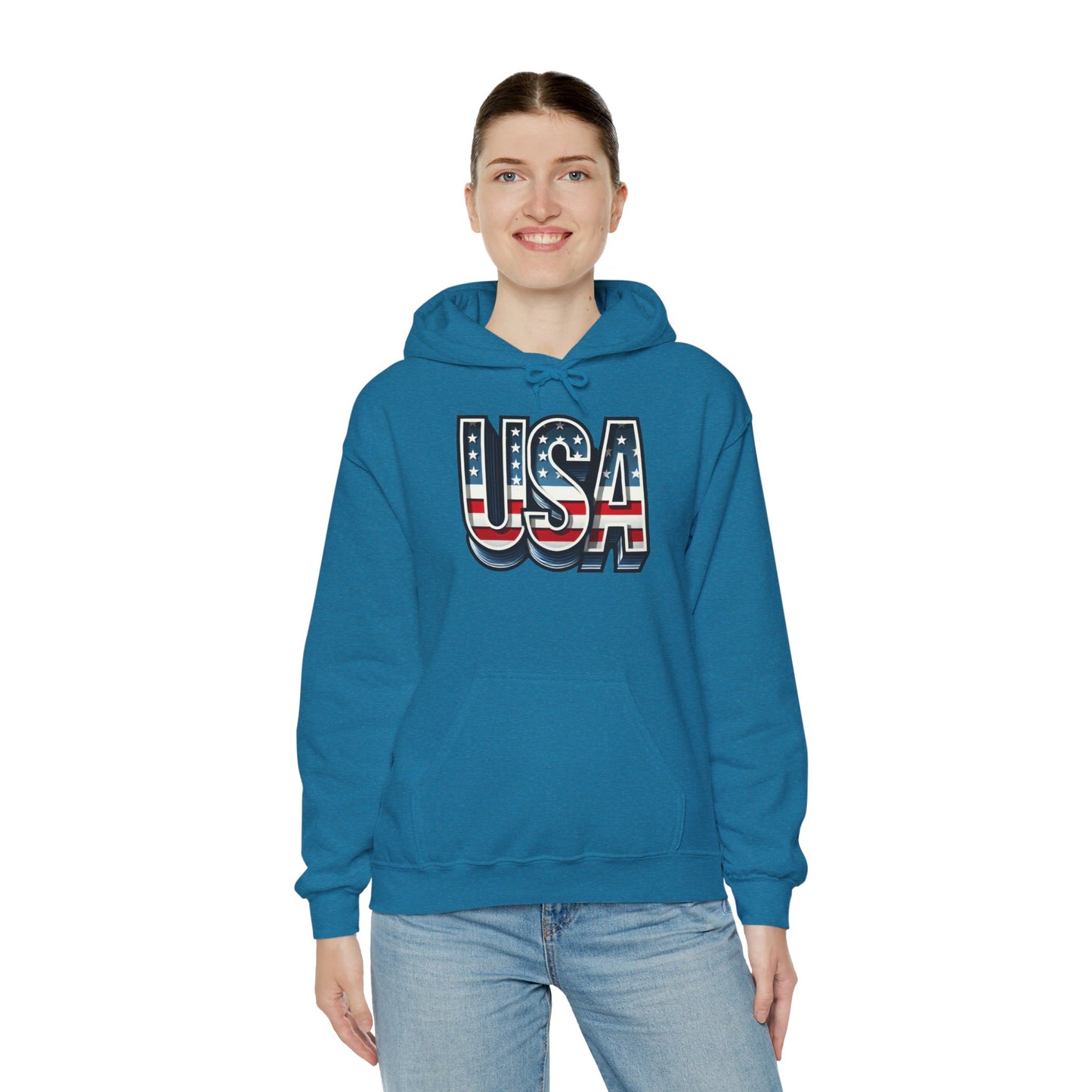 USA Flag Unisex Hoodie, Patriotic Sweatshirt, Independence Day Gift, American Pride Apparel, Casual Layering