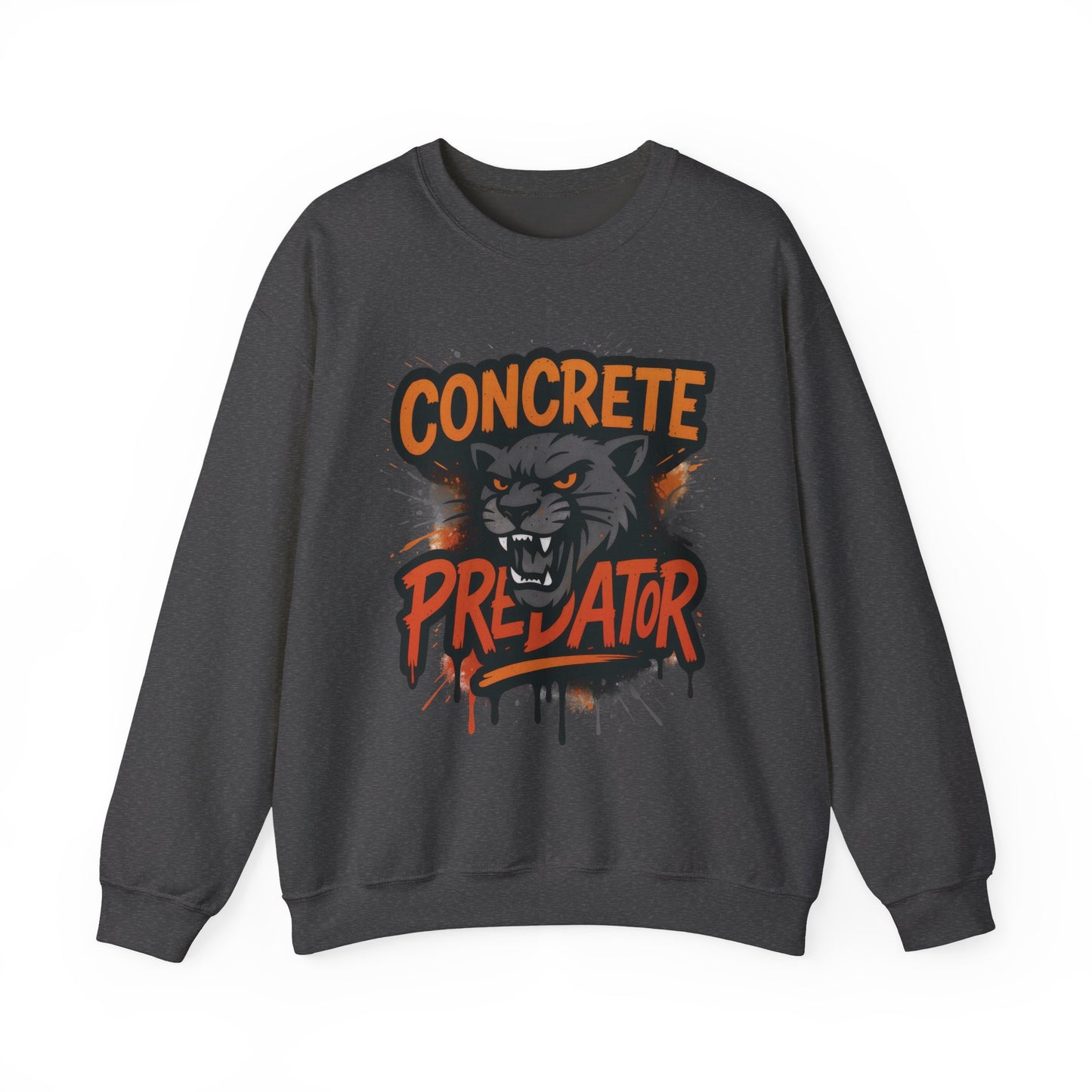 Men's Heavy Blend™ Crewneck Sweatshirt, Concrete Predator Mens Panther Crewneck Sweatshirt