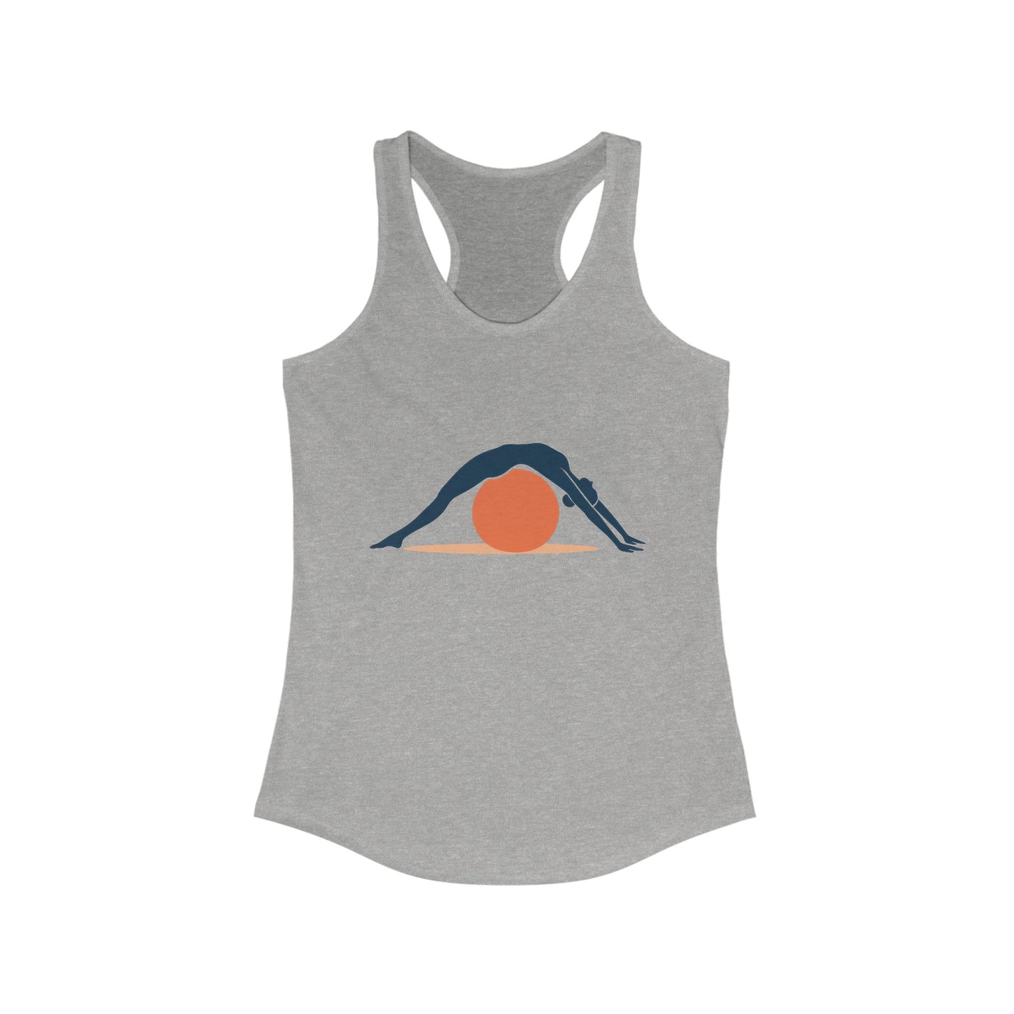 Women's Ideal Racerback Tank, Womens Pilates Tank Top, Yoga Fitness Graphic Top, Cute Workout Activewear Shirt