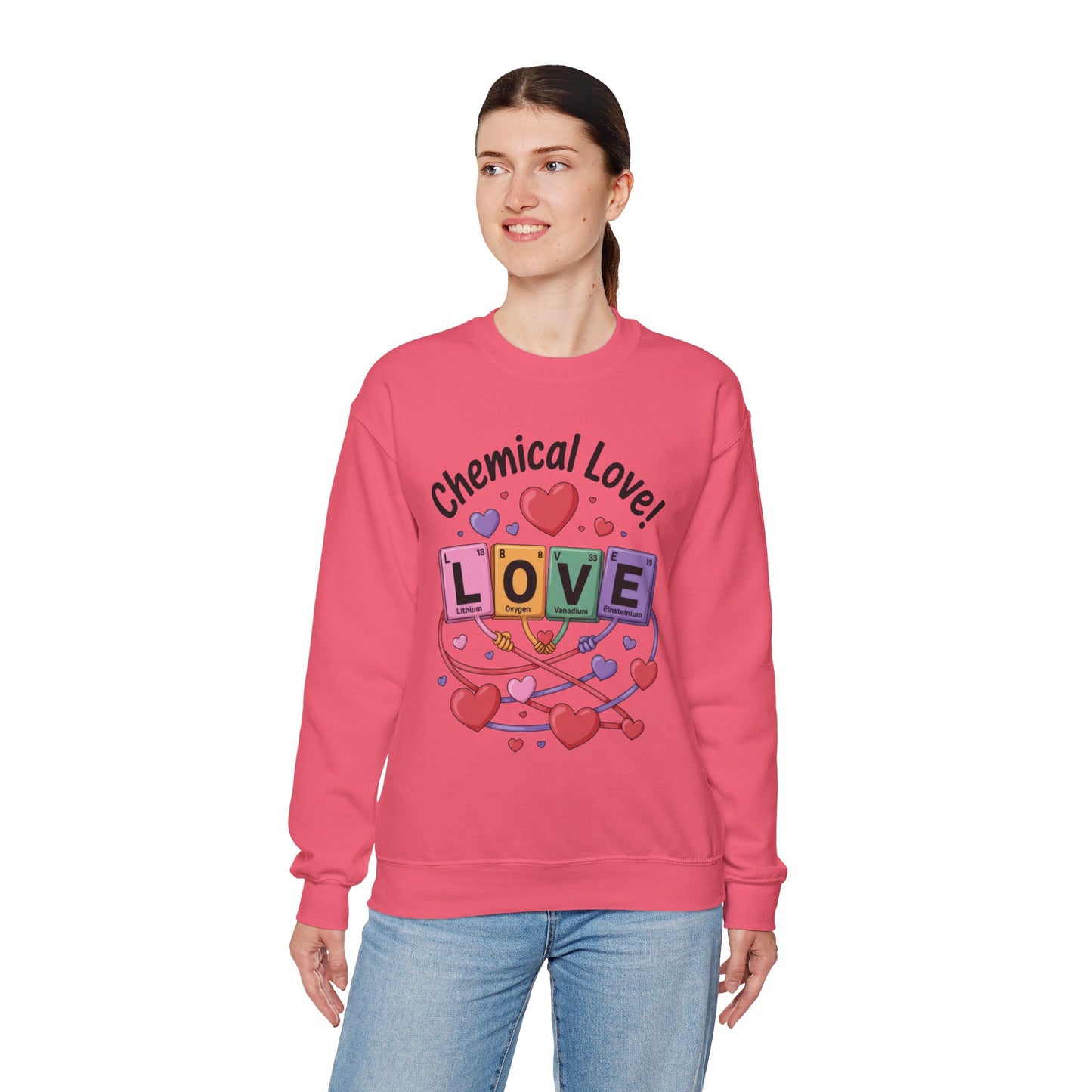 Chemical Love Women's Sweatshirt, Womens Crewneck, Cute Sweatshirt Gift, Valentines Day Pullover, Science Lovers Apparel, Relationship Humor