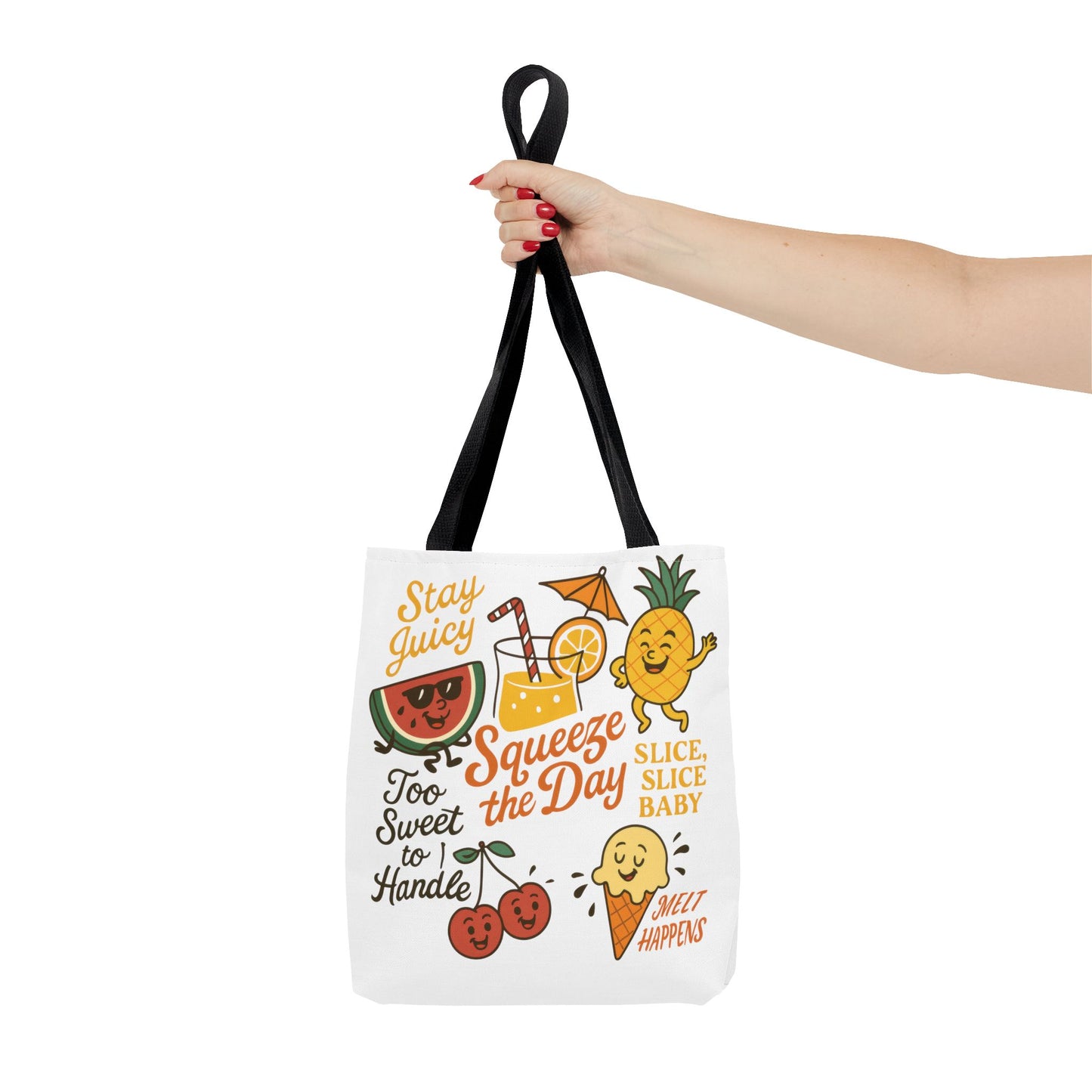 Juicy Summer Tote Bag, Fun Beach Carryall, Perfect for Grocery Shopping, Reusable Market Tote, Cute Gift for Fruit Lovers, Large Tote Bag