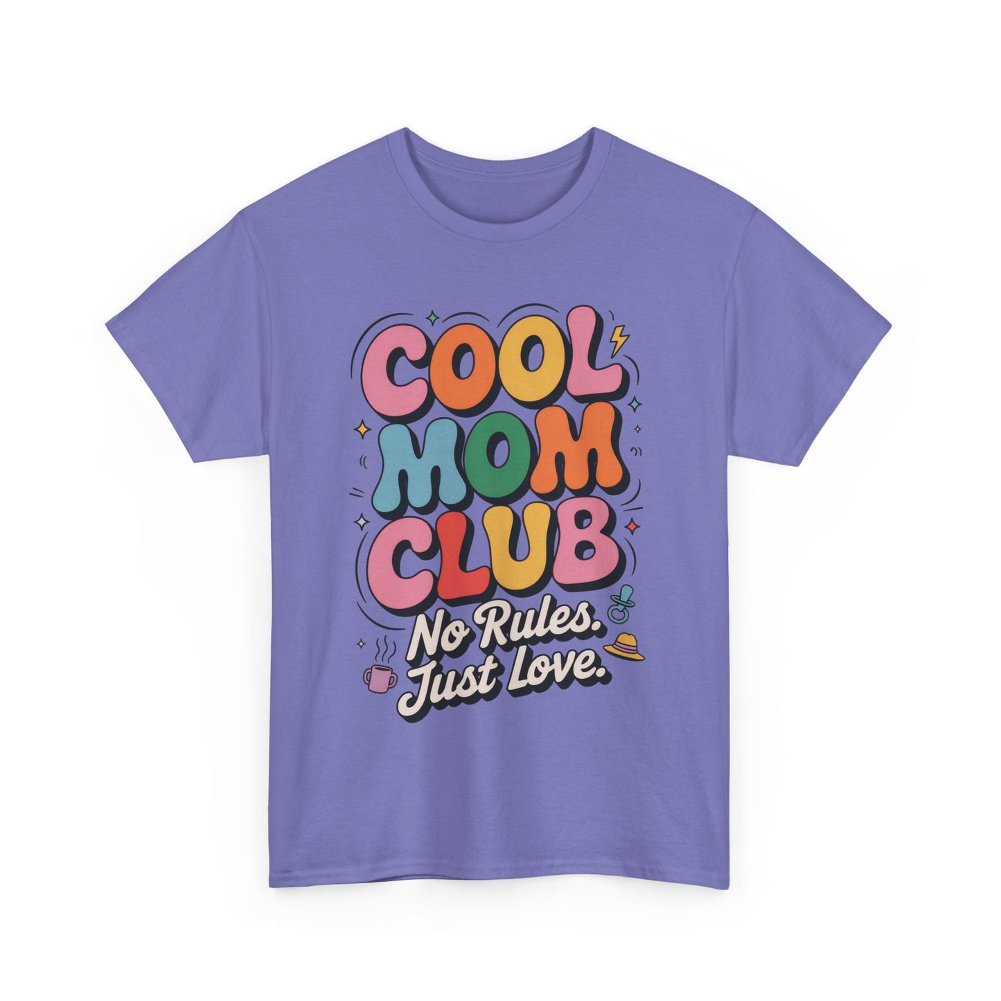 Cool Mom Club Tee, Fun Cotton T-Shirt for Moms, Mothers Day Gift, Parenting Humor Apparel, Fun Mom Shirt, No Rules Just Love Retro Style