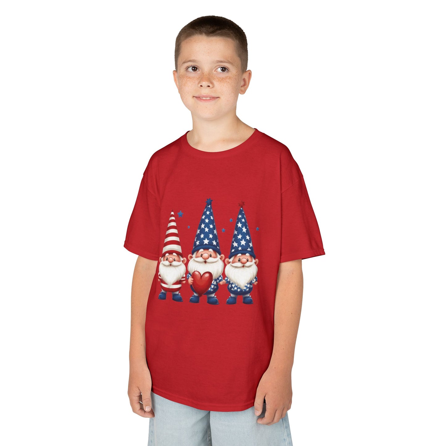 Patriotic Gnome Kids Tee, Cute 4th of July Shirt, Adorable Summer Outfit, Kids Casual Wear, Independence Day Gift