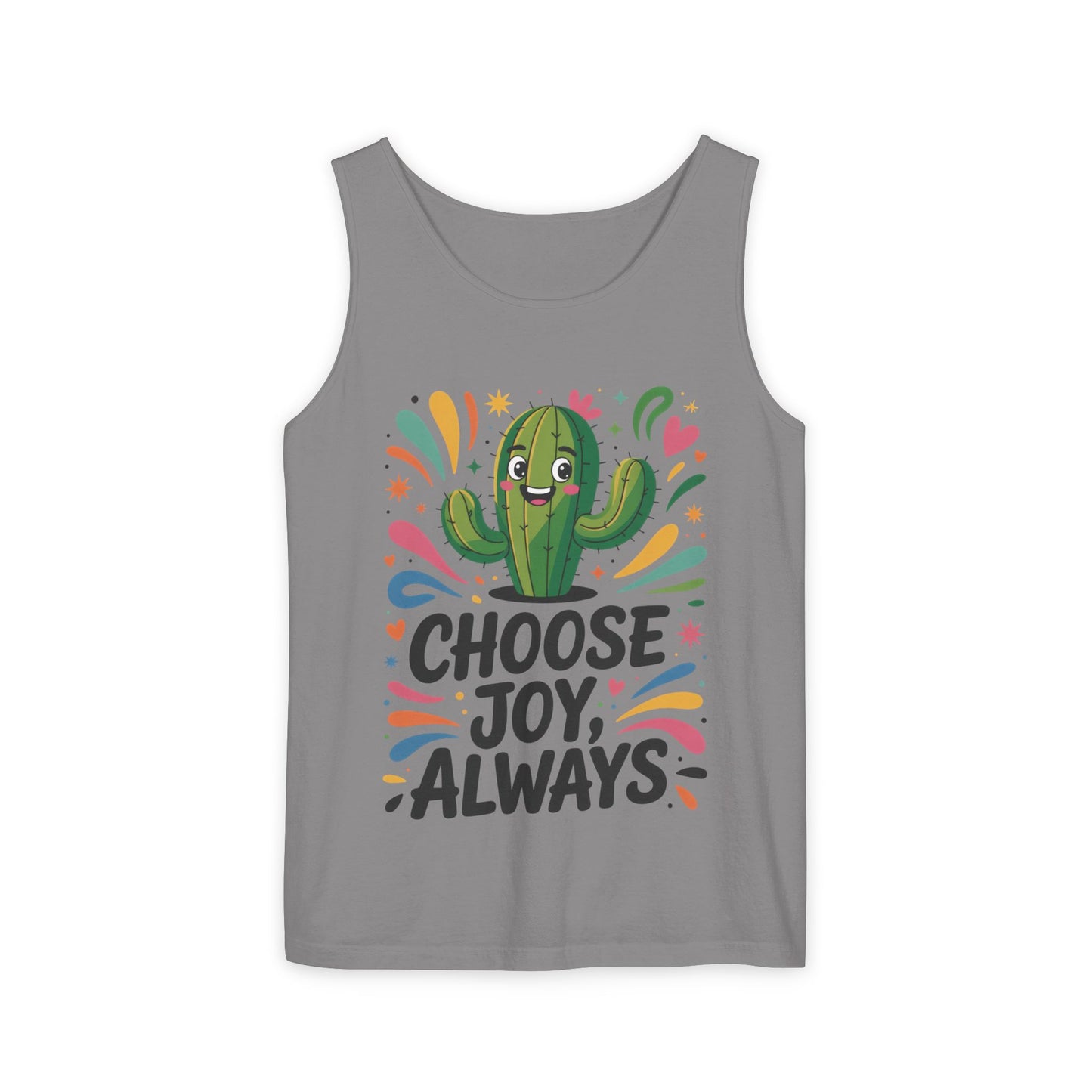 Joyful Cactus Womens Tank Top, Choose Joy Always, Summer Tank, Casual Wear, Gift for Friends, Trendy Top, Vacation Outfit