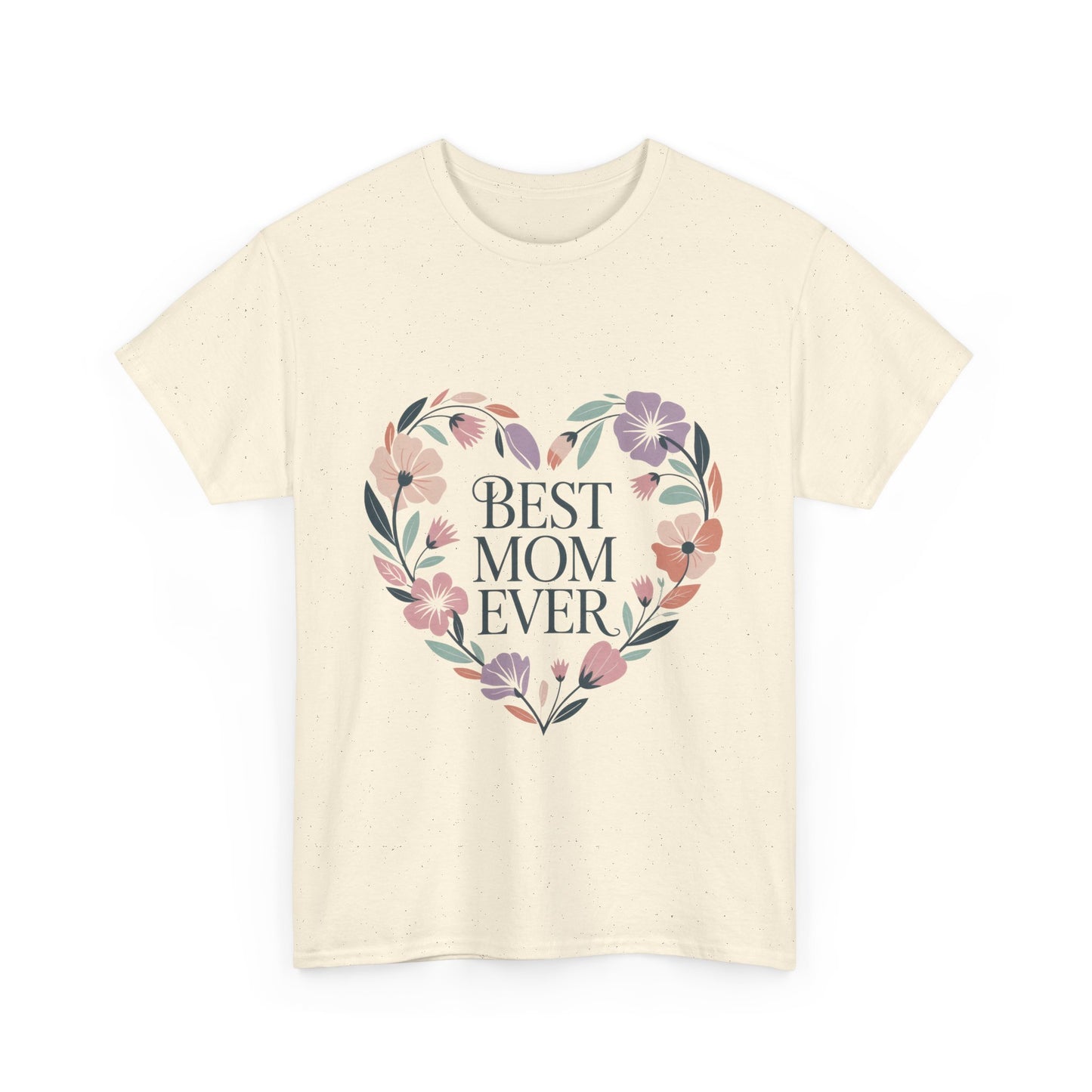 Floral Best Mom Ever Tee, Mother's Day Gift, Mom Appreciation Gift, Floral Heart Cotton Tee