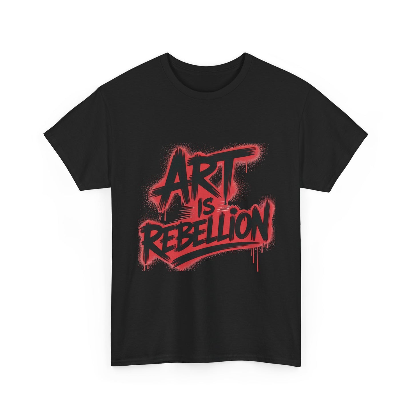 Men's Heavy Cotton Tee, Art Is Rebellion Men's T-Shirt, Graffiti Street Art Graphic Tee, Urban Skate Punk Style Shirt