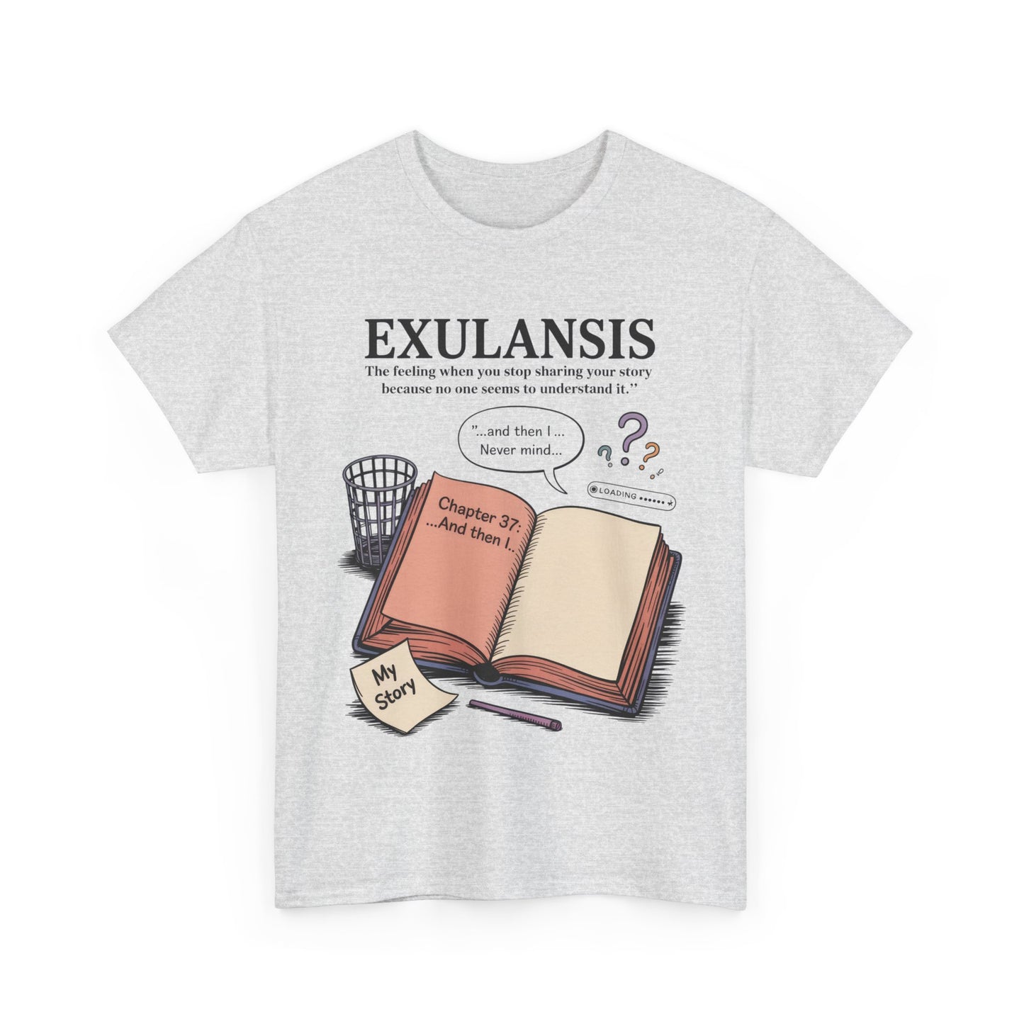 Exulansis Shirt, Emotional Aesthetic Word Tee, Deep Meaning Typography Graphic Tee, Women's Heavy Cotton Tee, deep meaning t shirt