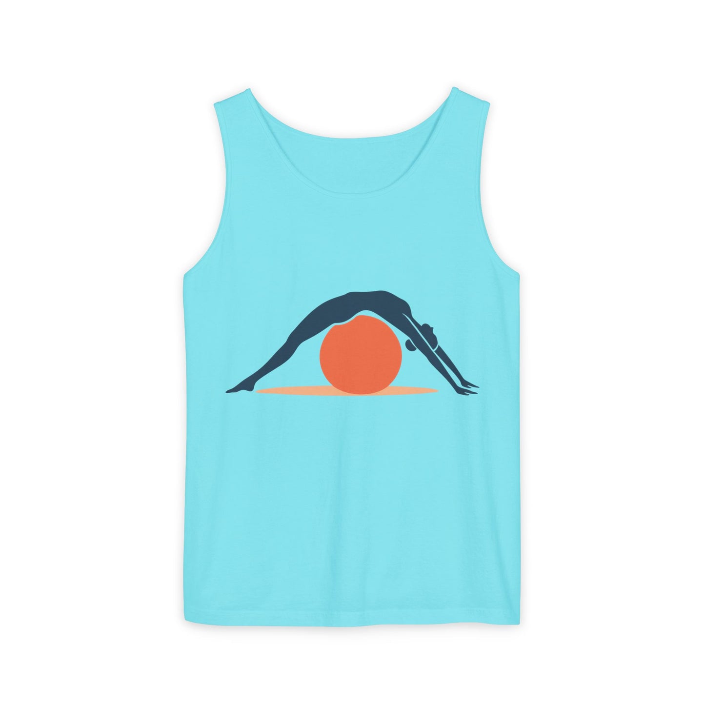 Womens Garment-Dyed Tank Top, Womens Pilates Tank Top, Yoga Fitness Graphic Top, Cute Workout Activewear Shirt