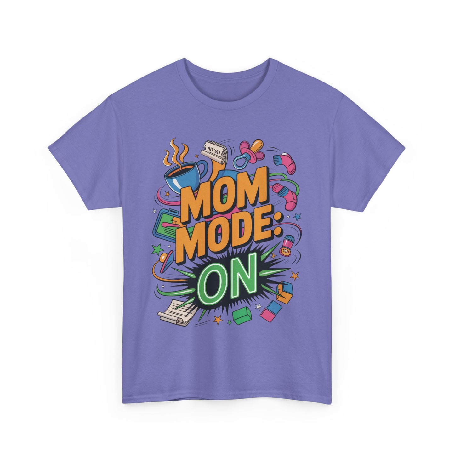 Mom Mode ON Cotton Tee, Funny Mom T-Shirt, Gift for Mothers, Parent Life Apparel, Mother's Day Humor T-Shirt, Cute Mama Life Graphic Tee
