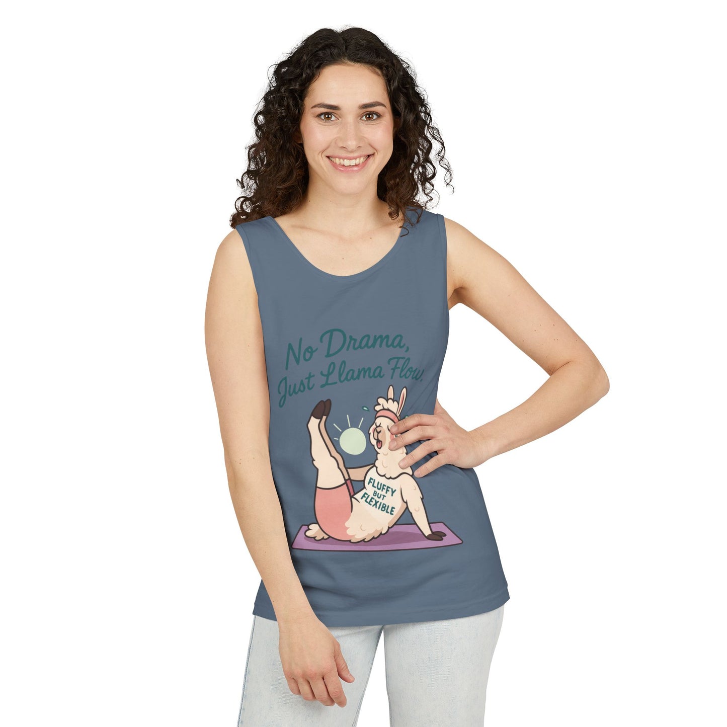 Llama Yoga Tank Top, Funny Yoga Llama Tank for Women, Gift for Yogis, Fun Yoga T-Shirt for Animal Lovers, Funny Workout Top, Summer Wear