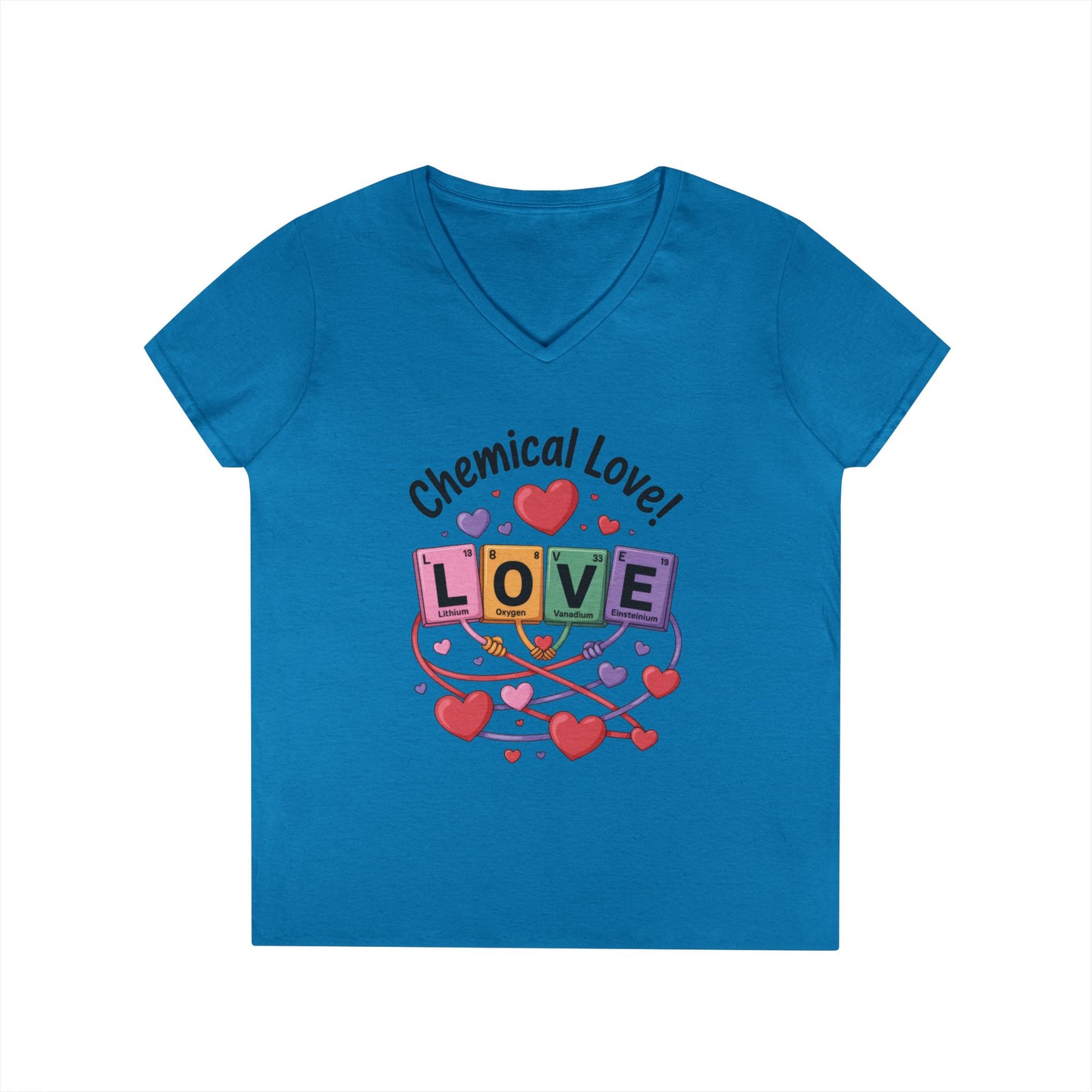 Chemical Love V-Neck T-Shirt, Cute Chemistry Shirt, Valentine's Day Gift, Science Lover Apparel, Funny Graphic Tee