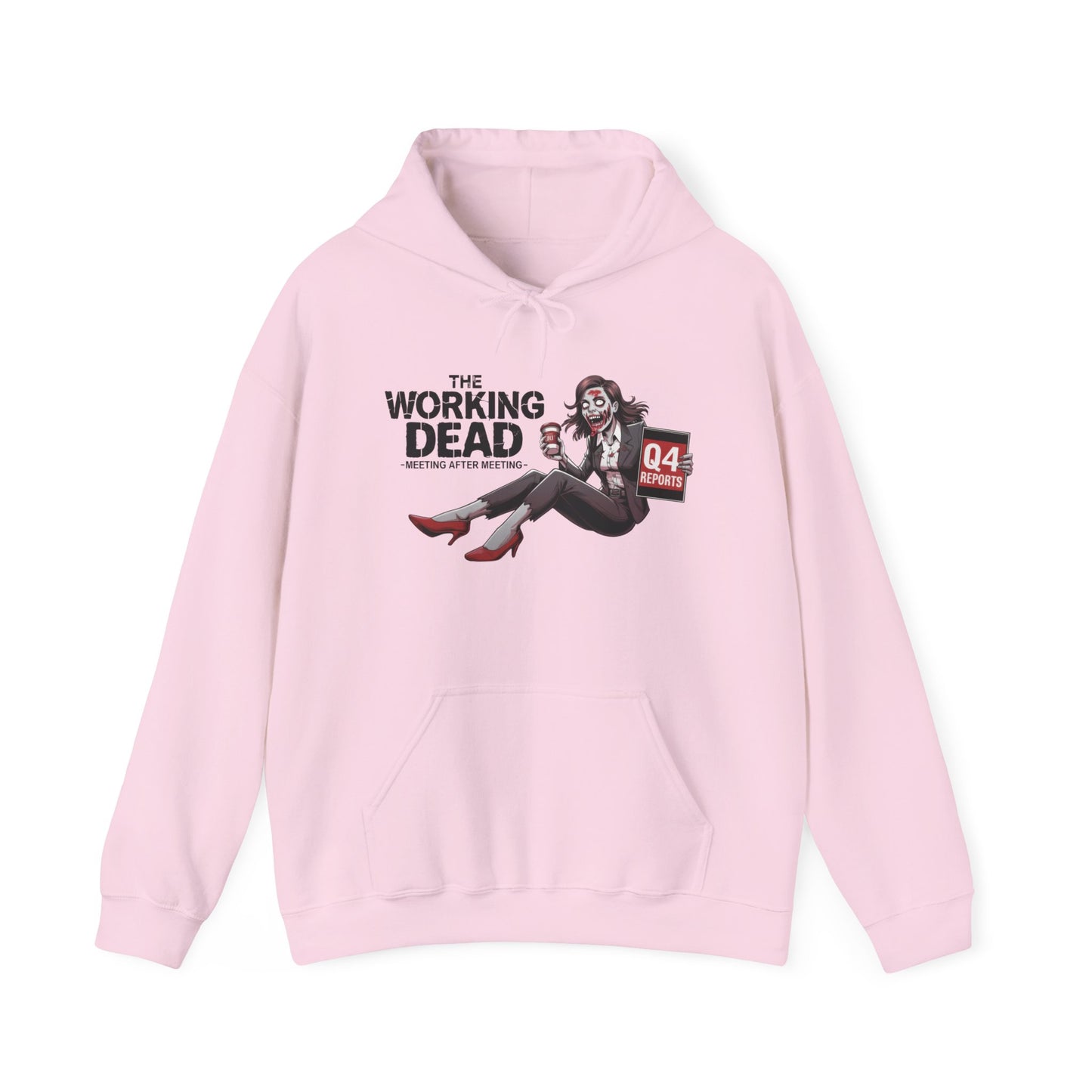 The Working Dead Women's Zombie Hoodie, Funny Office Meeting Sweatshirt, Halloween Zombie Top, Halloween Work Top