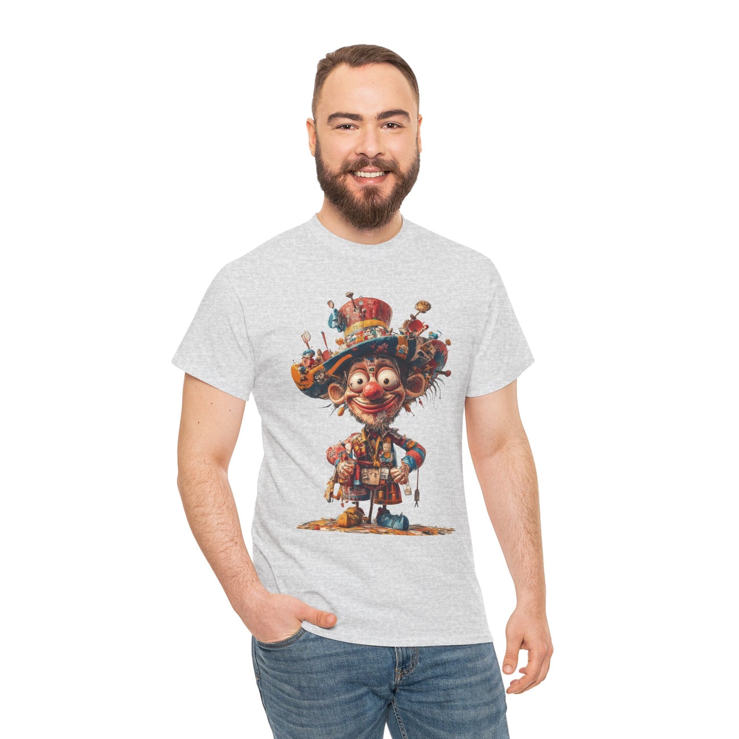 Colorful Clown T-Shirt, Funny Circus Character Graphic Tee, Whimsical Comic Style Shirt for Humor Lovers, Comedy Tee