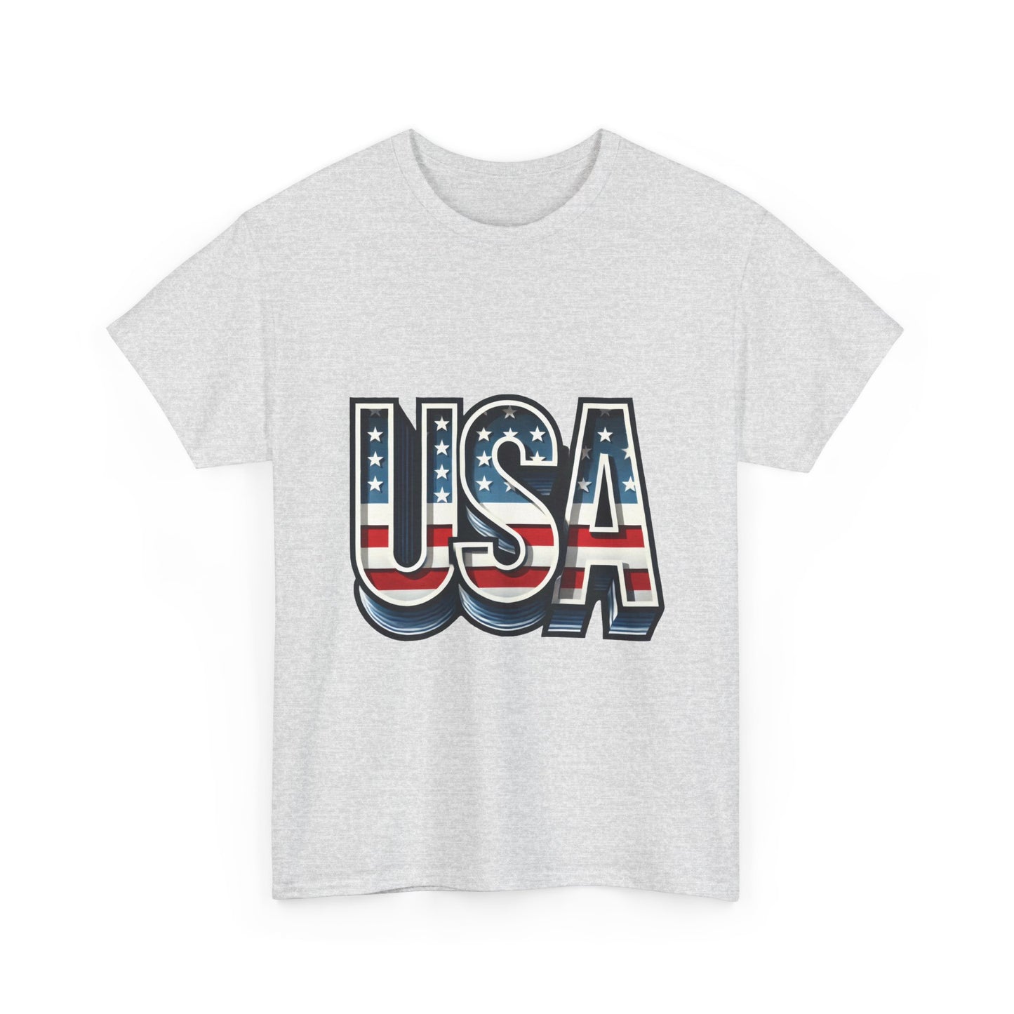USA Patriotic Unisex Heavy Cotton Tee, American Pride Shirt, July 4th T-Shirt, Independence Day Apparel, Casual Summer Top