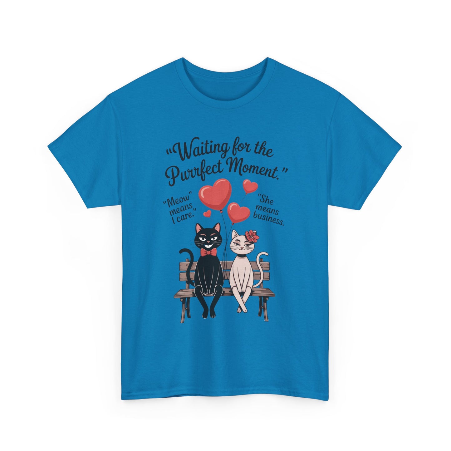 Cute Cat Lovers Tee, Womens Heavy Cotton Tee for Pet Owners, Funny Cat Shirt, Gift for Cat Lovers, Casual T-Shirt, Animal Art Tee