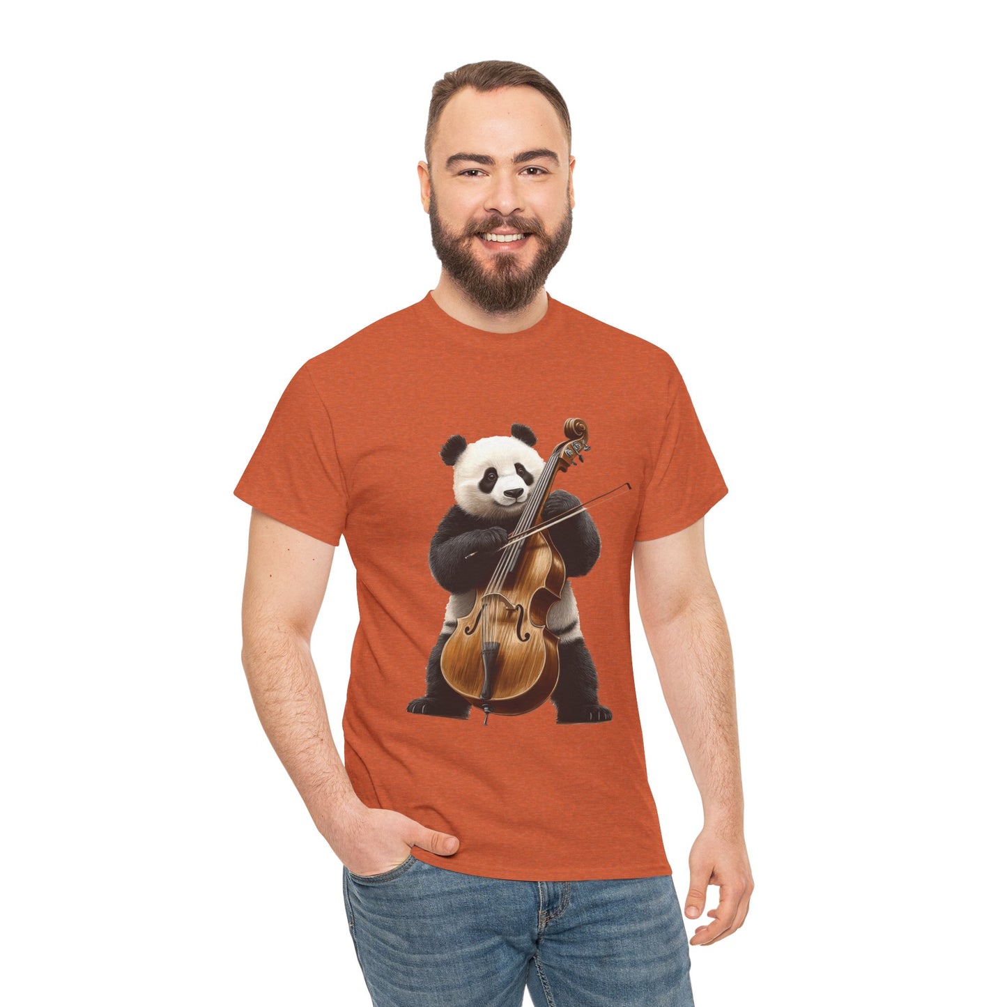 Panda Musician Tee - Cute Animal Graphic Shirt for Music Lovers, Gift for Panda Fans, Unique Concert Outfit, Casual Wear, Cellist Panda