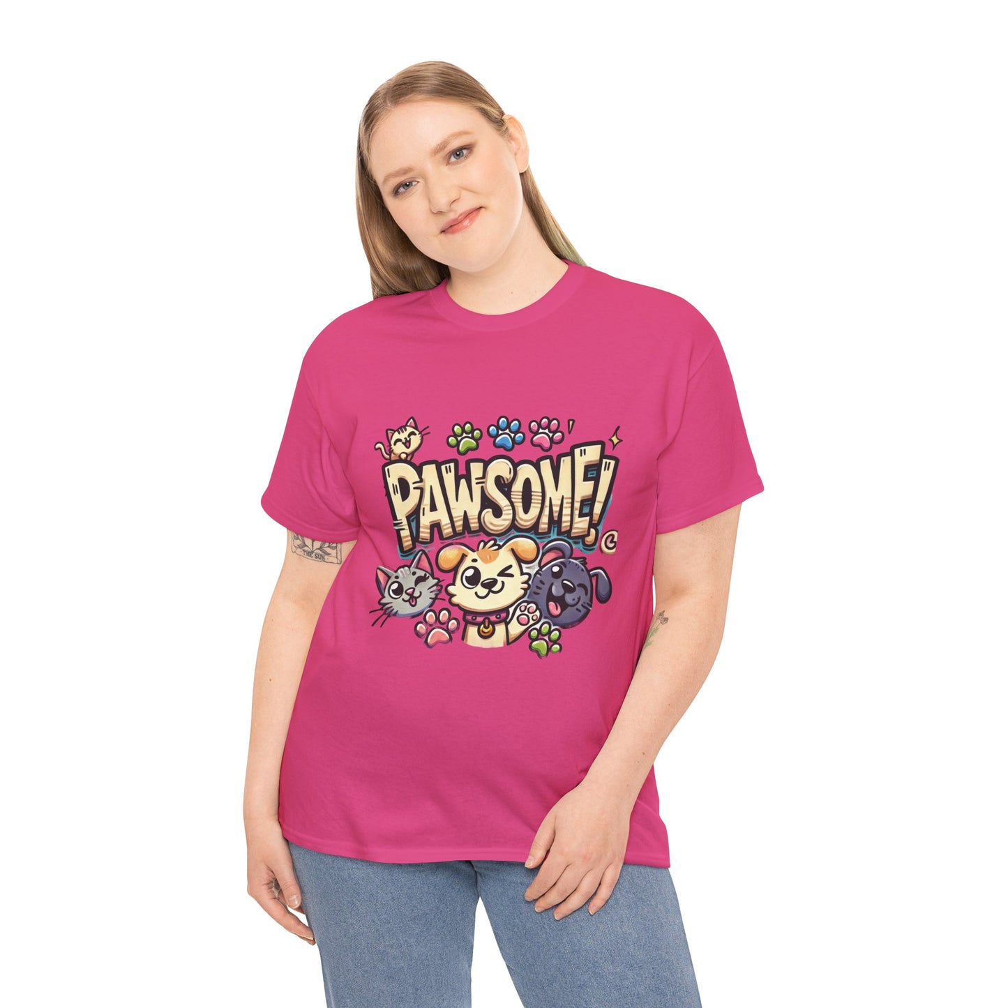 Pawsome Pets Unisex Heavy Cotton Tee, for Pet Lovers, Animal Enthusiasts, Gift for Animal Lovers, Cute Pet Shirt, Fun Animal Tee