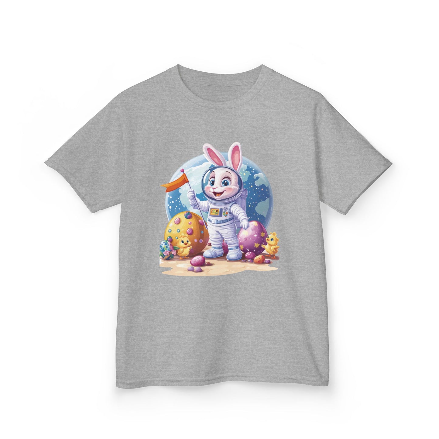 Kids Easter Astronaut Bunny T-Shirt, Space Bunny with Eggs, Galaxy Adventure Tee, Cute Bunny Gift for Boys and Girls