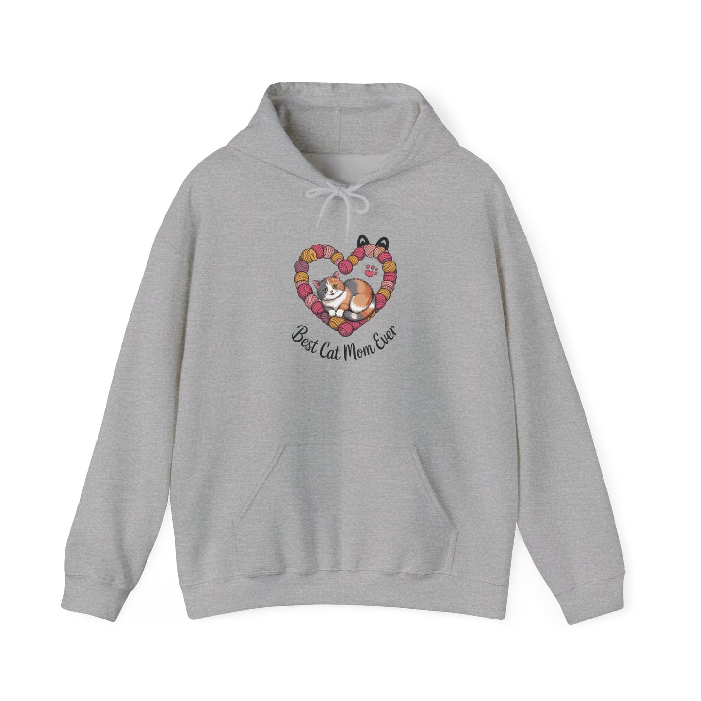 Best Cat Mom Ever Hoodie, Cozy Sweatshirt for Cat Lovers, Gift for Cat Moms, Feline Themed Apparel, Pet Lover Hoodie, Mother's Day Gift