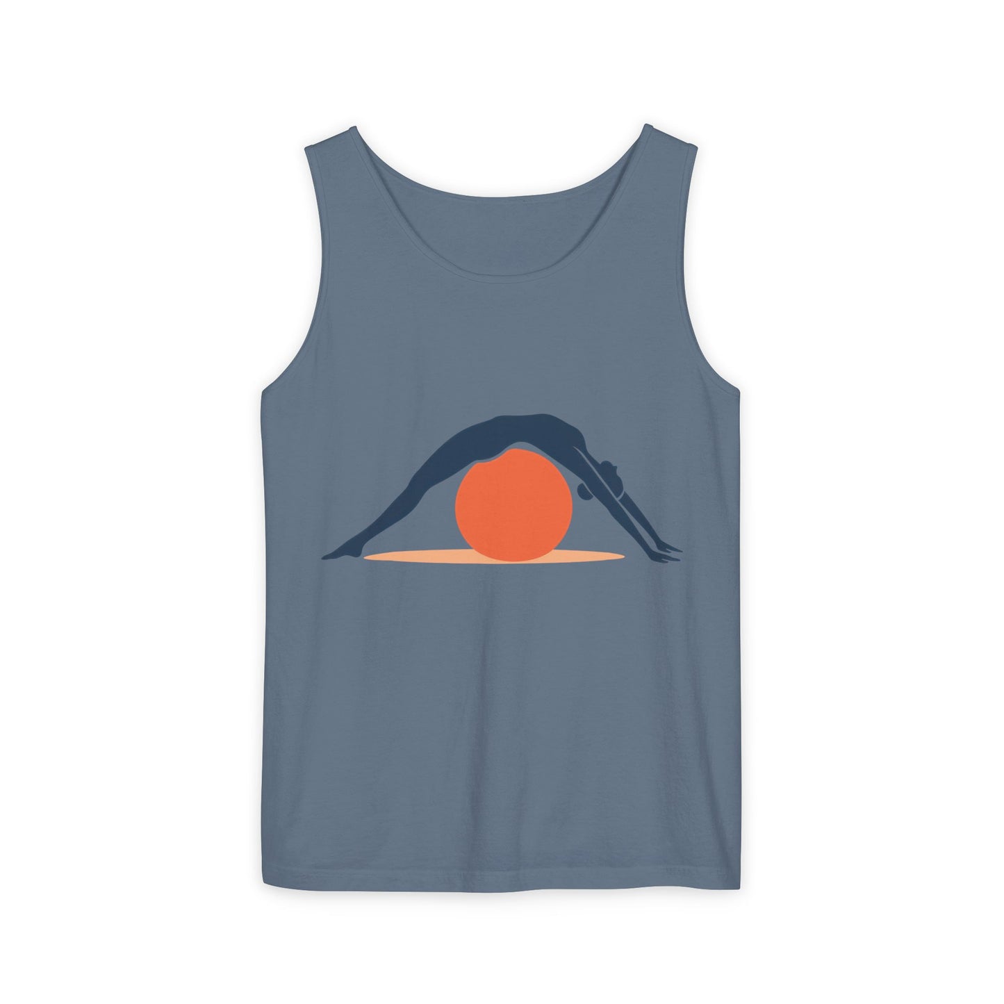 Womens Garment-Dyed Tank Top, Womens Pilates Tank Top, Yoga Fitness Graphic Top, Cute Workout Activewear Shirt