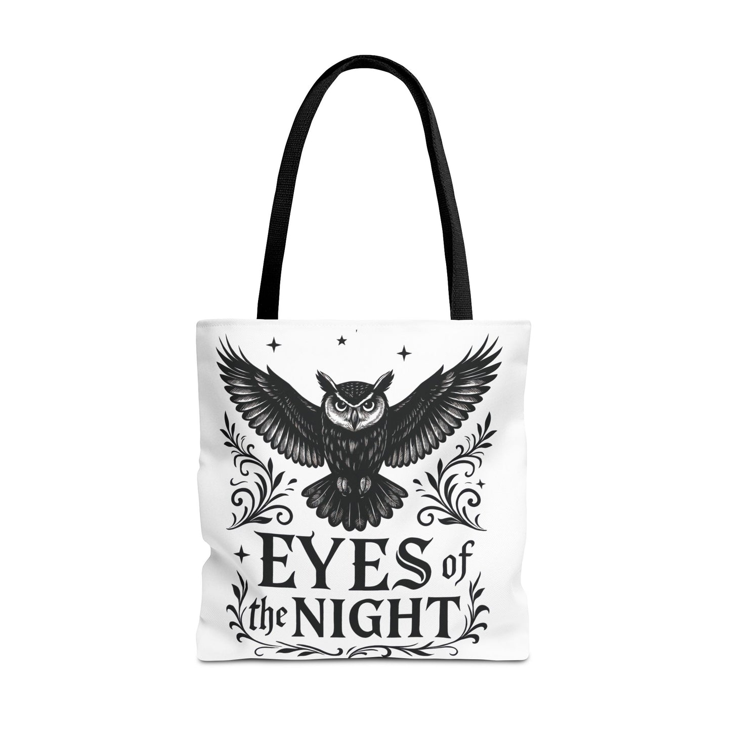 Eyes of the Night Owl Tote Bag, Artsy Shopping Bag, Eco-Friendly Carryall, Unique Gift for Animal Lovers, Halloween Decor, Beach Tote
