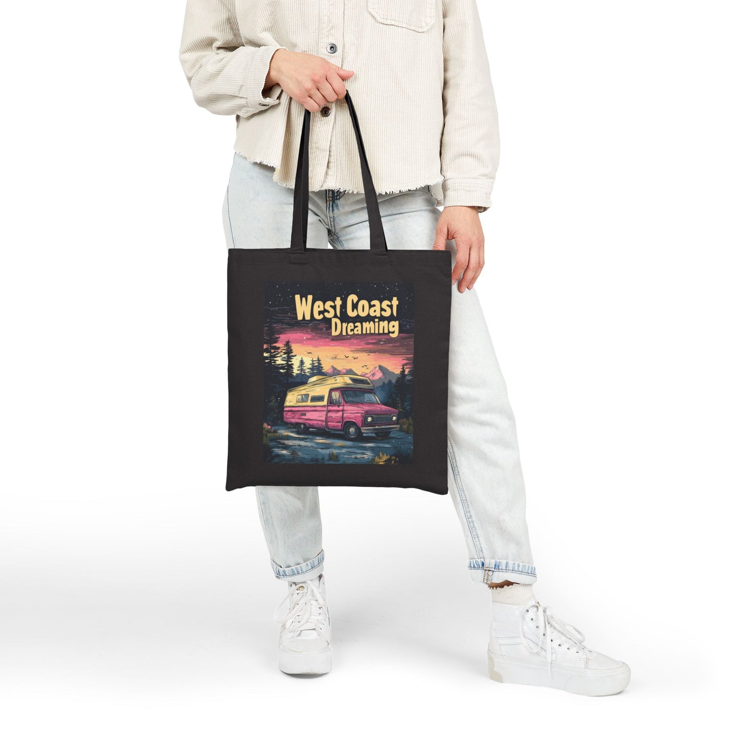 West Coast Dreaming Tote Bag, Eco-Friendly Cotton Bag, Beach Bag, Travel Tote, Gift for Adventure Lovers