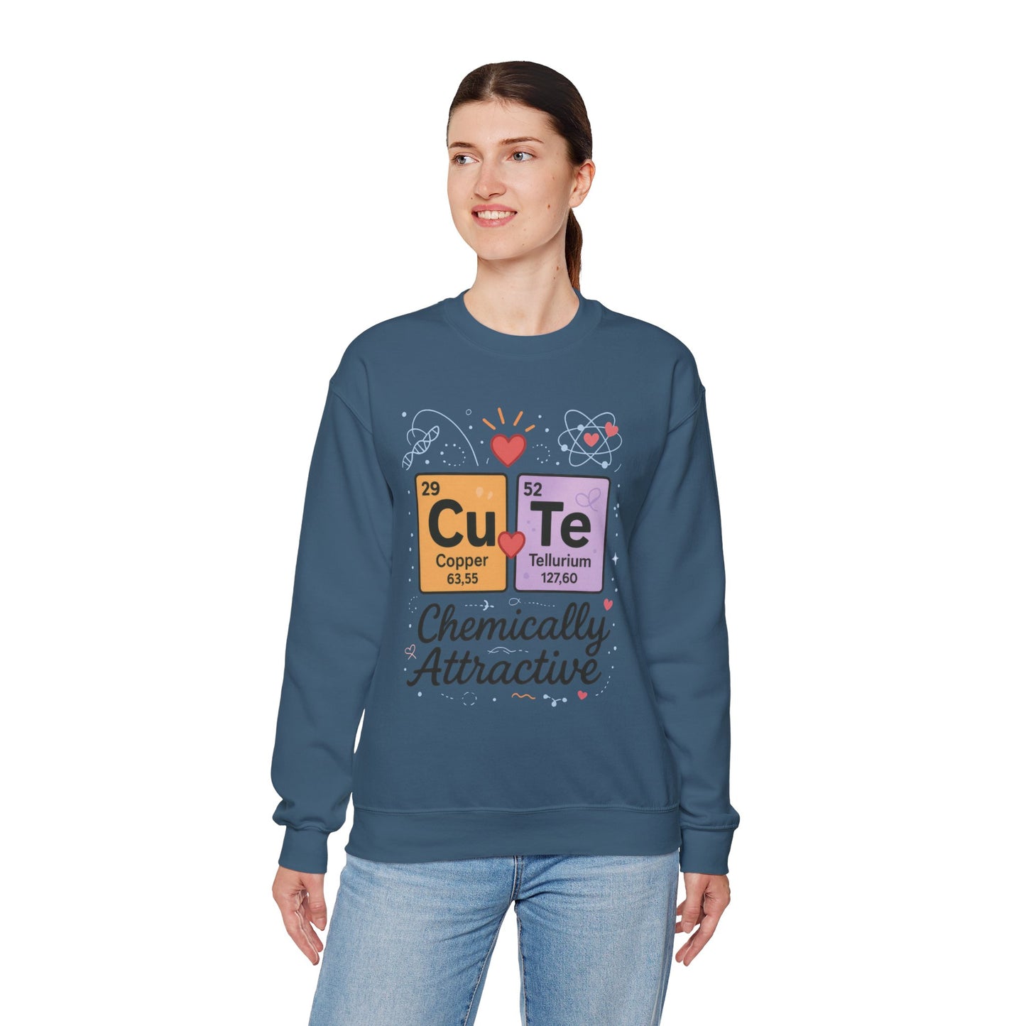 Cute Chemistry Sweatshirt for Women, Periodic Table Sweatshirt, Chemistry Gift for Her, Gift for Science Lovers, Valentine's Day Sweatshirt