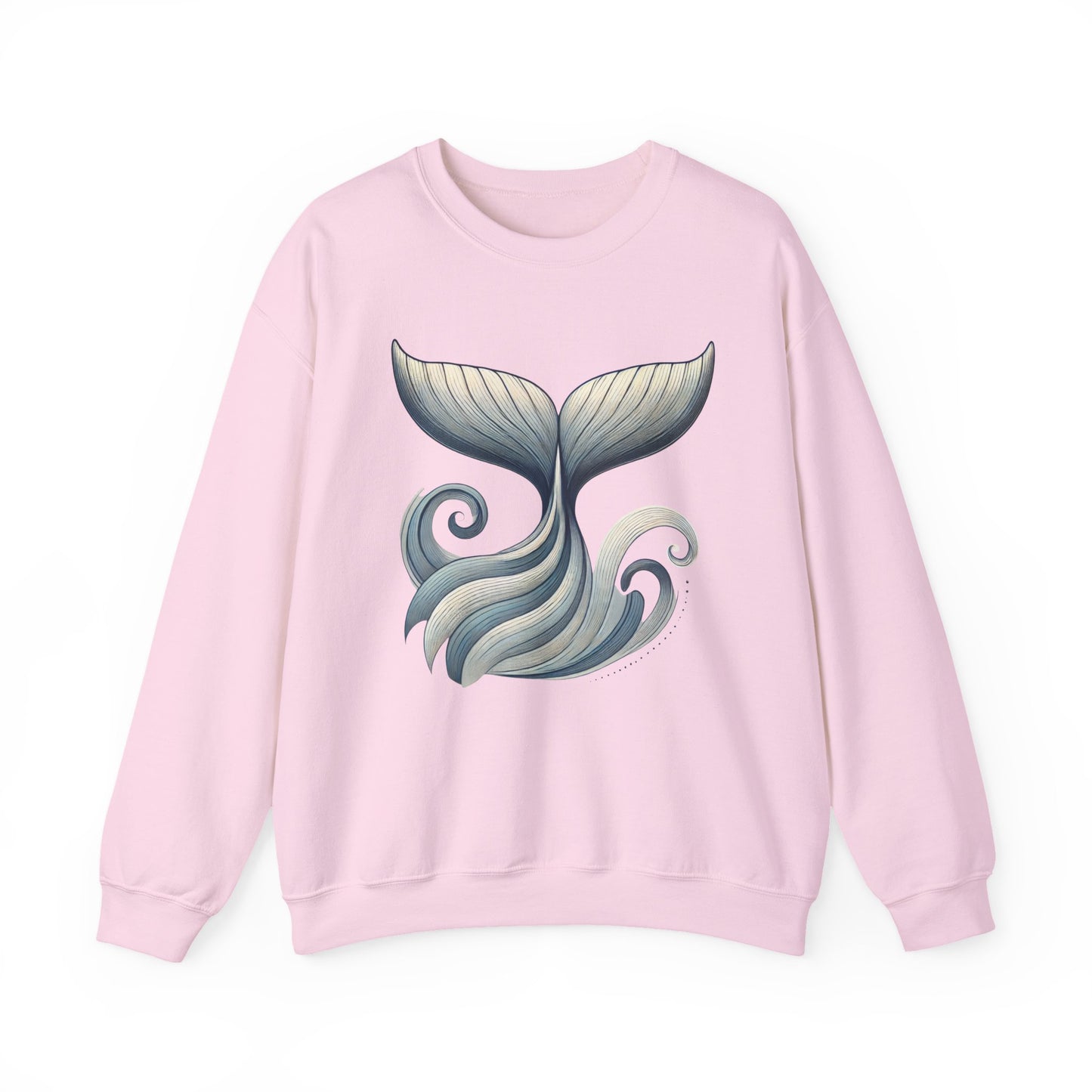 Whale Tail Ocean Sweatshirt, Unisex Heavy Blend Crewneck Sweatshirt, Nautical Coastal Sea Life Gift for Beach Lovers, Gift for Ocean Lovers
