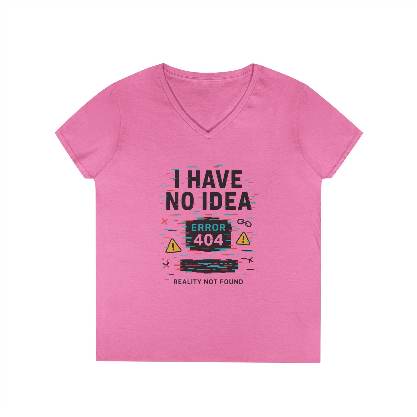 Error 404 V-Neck T-Shirt, Funny Tee, Casual Wear, Gift for Tech Lovers, Geeky Humor Shirt, Unique Birthday Present