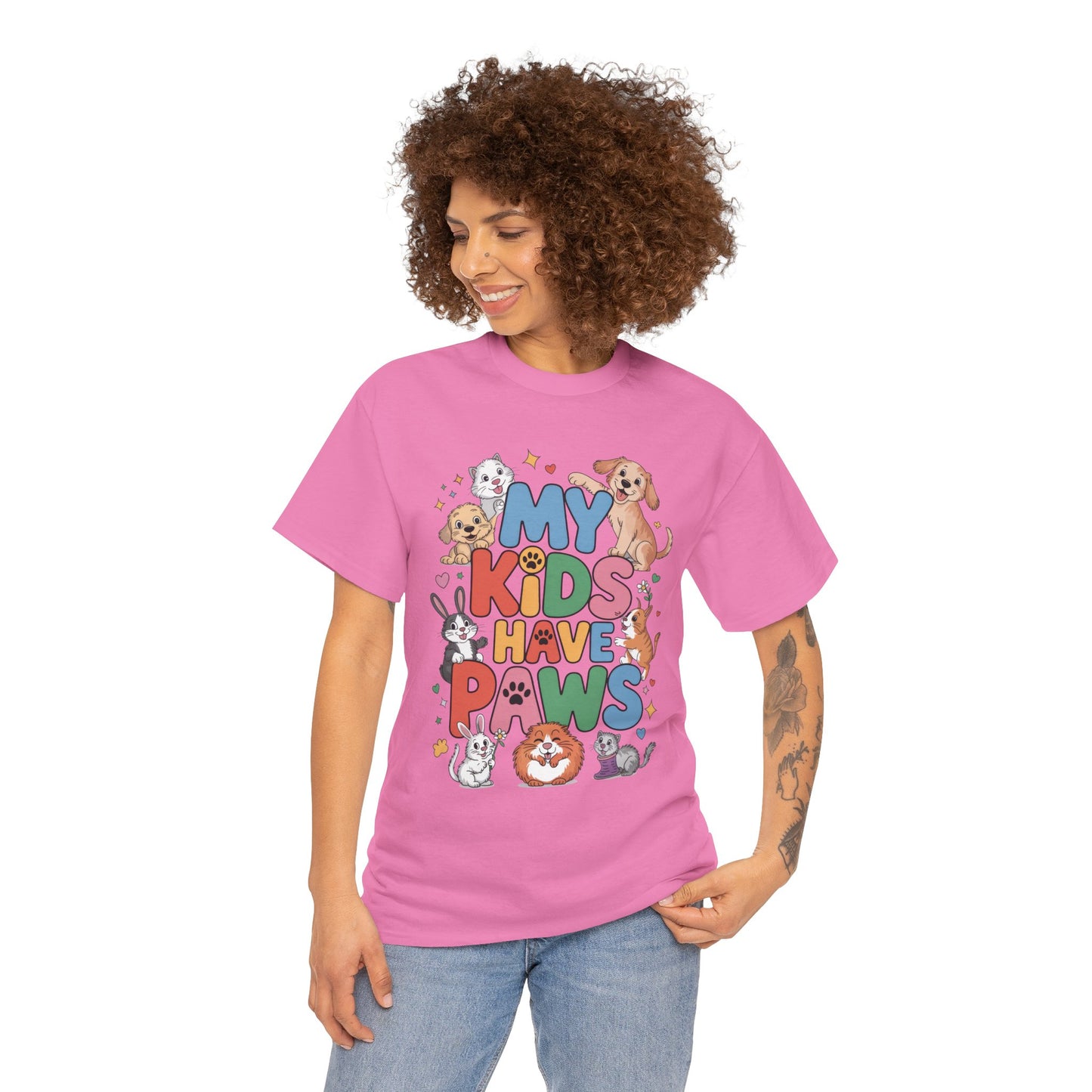 My Kids Have Paws Shirt, Cute Pet Mom Tee, Dog Cat Bunny Lover Gift, Funny Animal Parent T-Shirt, Gift for Pet Parents, Cute Pet T-Shirt