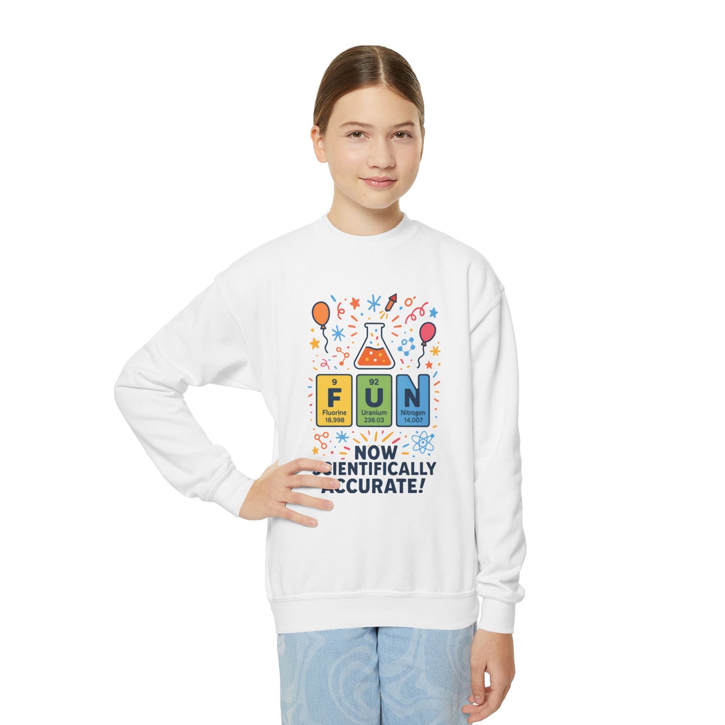Youth Science Fun Sweatshirt, Perfect for STEM Lovers, Birthday Gift, Cozy Classroom Wear, Youth Crewneck