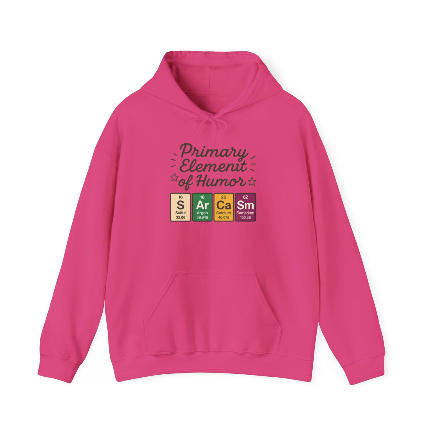 Sarcasm Hoodie for Women, Funny Chemistry Hoodie, Primary Element of Humor Science Sweatshirt, Nerdy Gift for Her