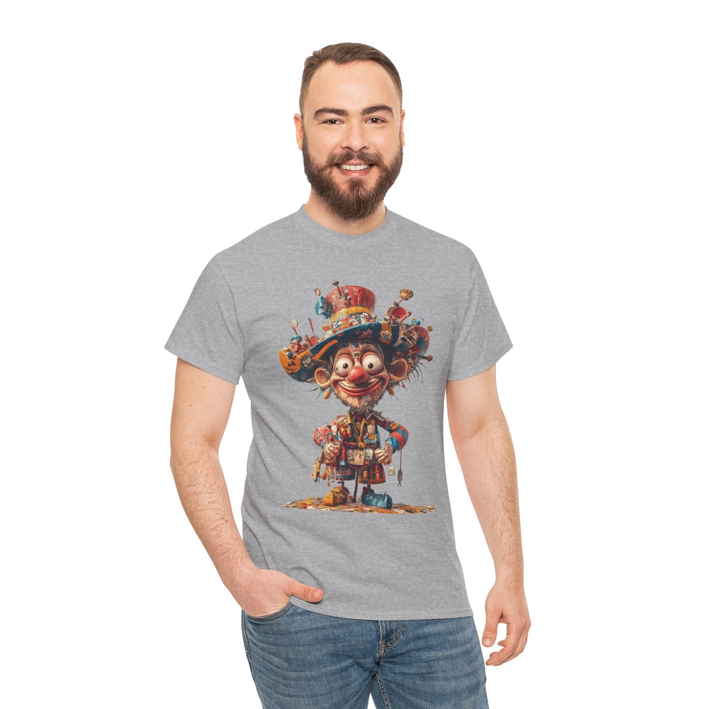 Colorful Clown T-Shirt, Funny Circus Character Graphic Tee, Whimsical Comic Style Shirt for Humor Lovers, Comedy Tee